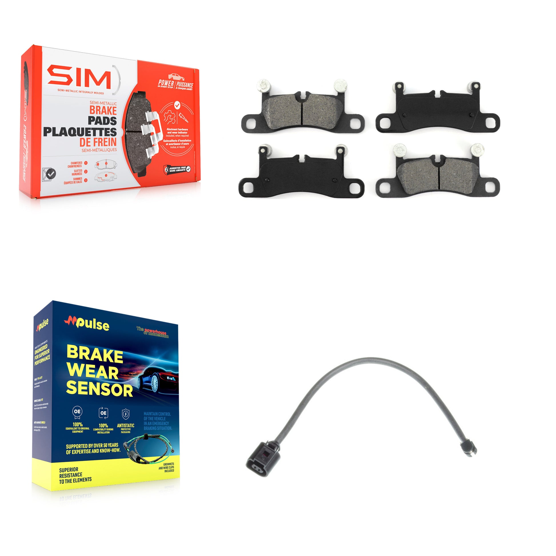 SIM KSW-100525 Disc Brake Pad for 2011-2018 Porsche Cayenne - Rear