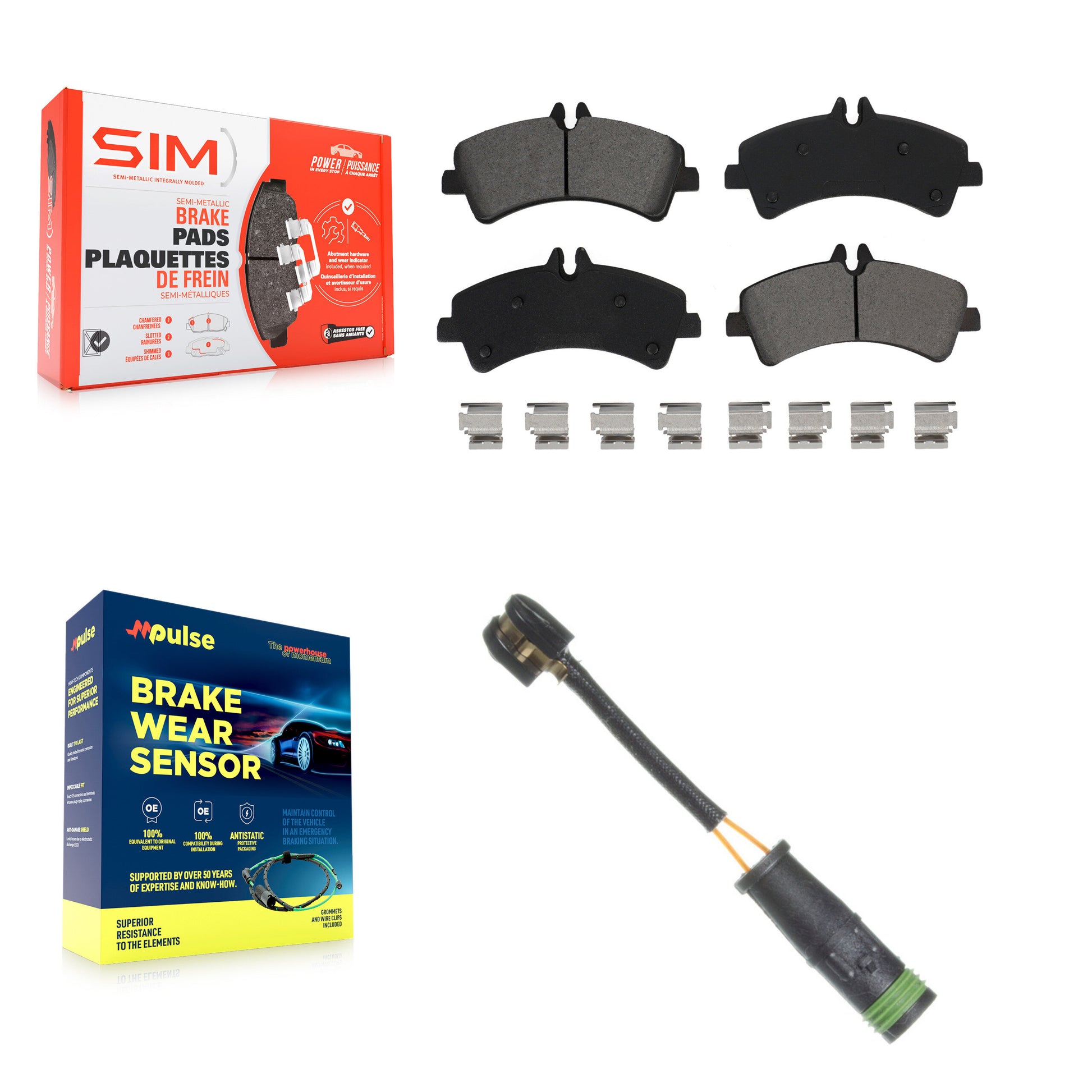 SIM KSW-100542 Disc Brake Pad for 2010-2018 Freightliner Sprinter 3500XD, Mercedes-Benz Sprinter 3500, Mercedes-Benz Sprinter 3500XD - Rear