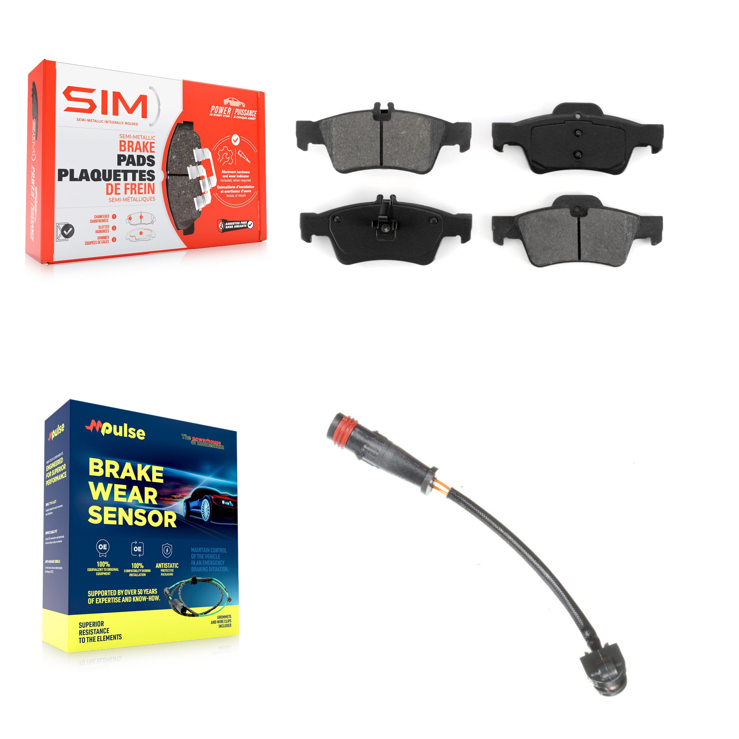 SIM KSW-100561 Disc Brake Pad for 2007-2011 Mercedes-Benz SL63 AMG, Mercedes-Benz SL65 AMG - Rear