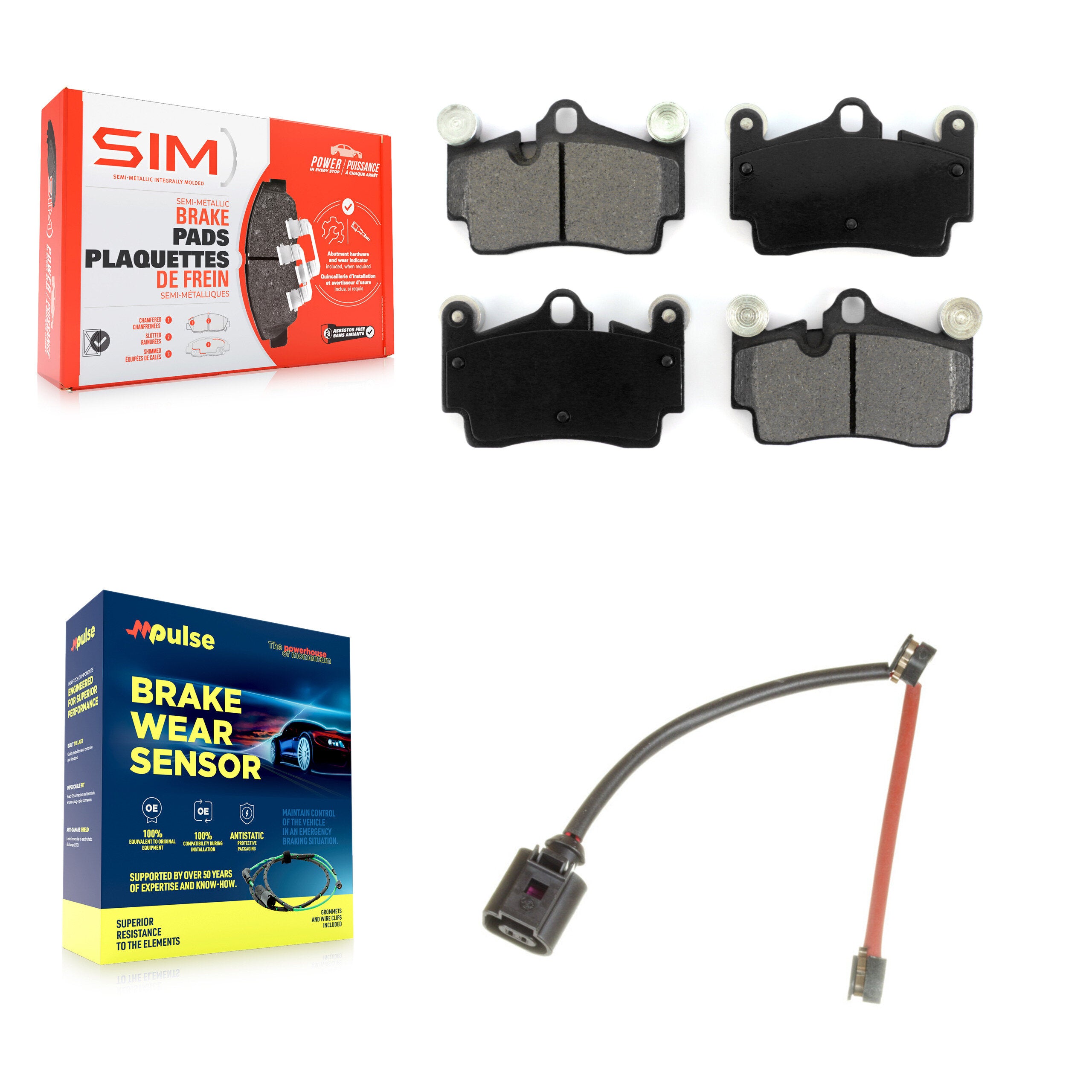 SIM KSW-100563 Disc Brake Pad for 2003-2015 Audi Q7, Porsche Cayenne, Volkswagen Touareg - Rear