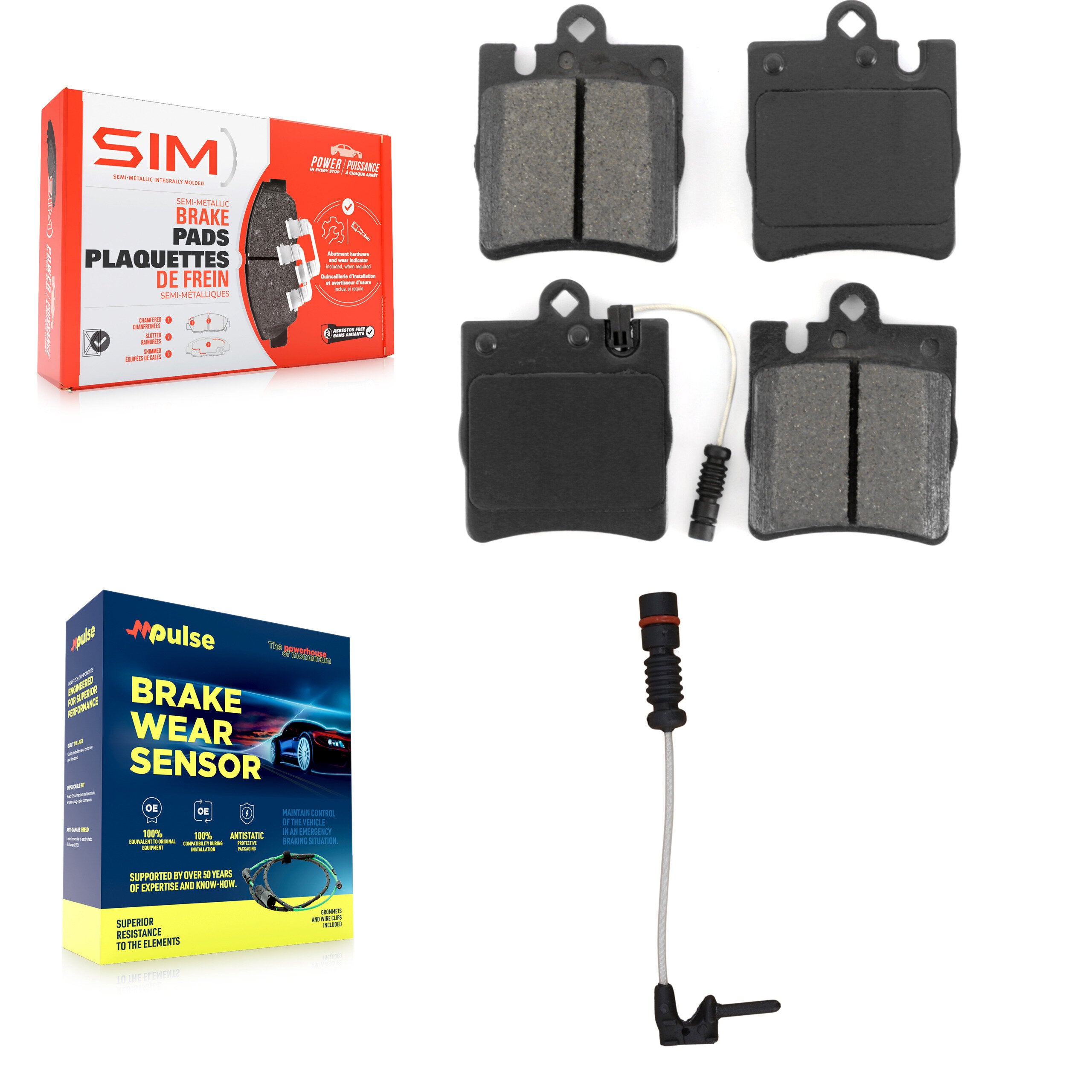 SIM KSW-100566 Disc Brake Pad for 1996-2002 Mercedes-Benz E430, Mercedes-Benz CLK320, Mercedes-Benz E320 - Rear