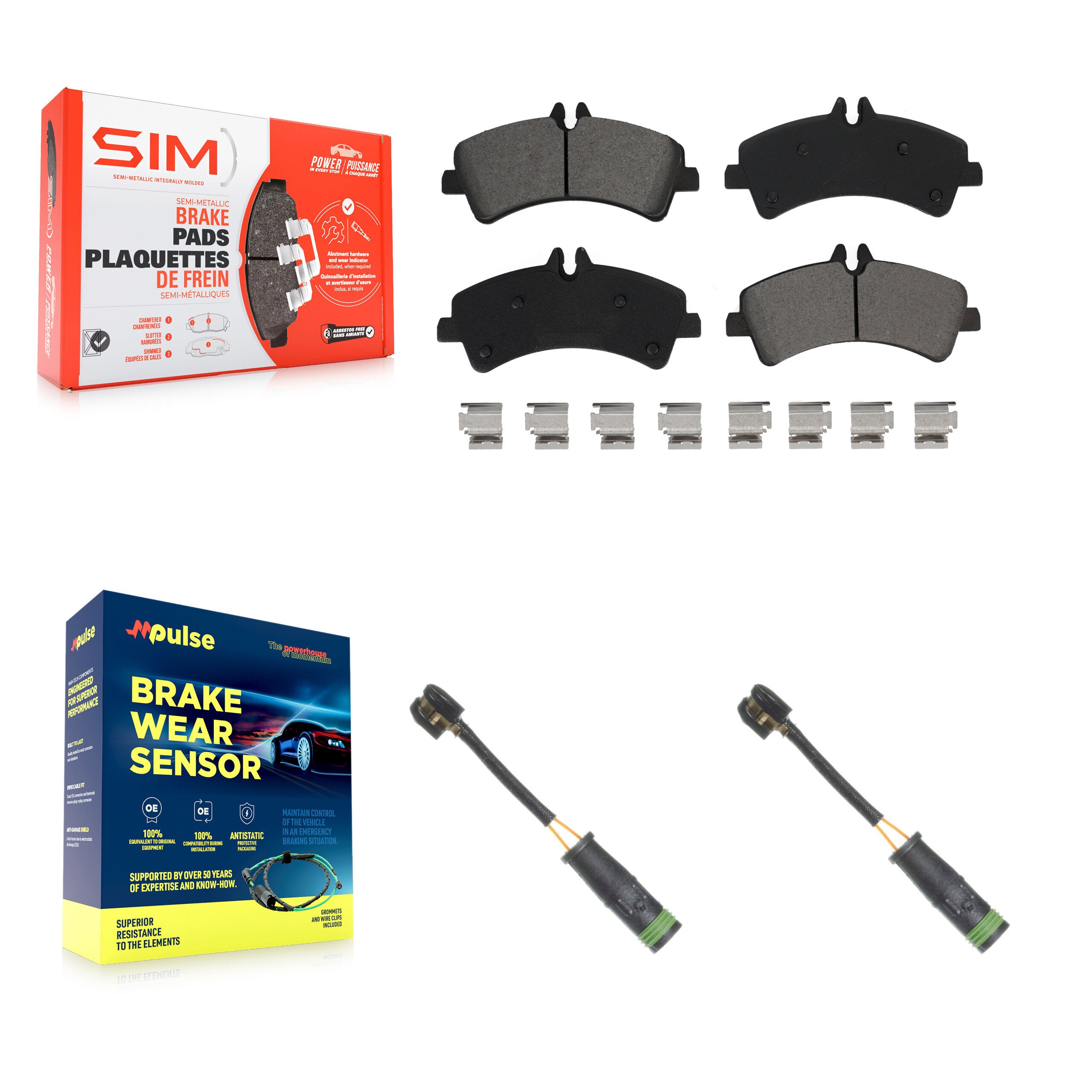 SIM KSW-100608 Disc Brake Pad for 2010-2018 Freightliner Sprinter 3500XD, Mercedes-Benz Sprinter 3500, Mercedes-Benz Sprinter 3500XD - Rear