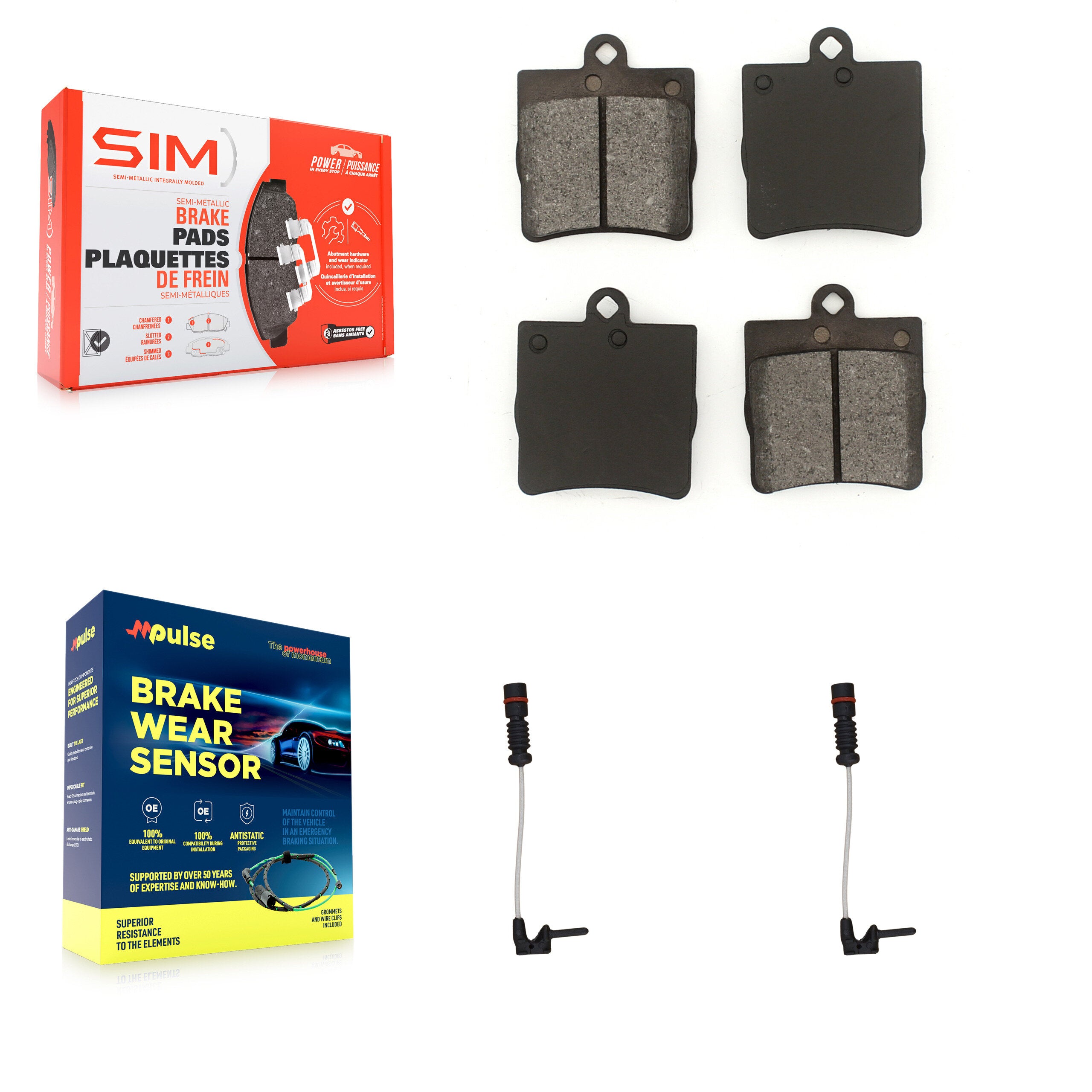 SIM KSW-100616 Disc Brake Pad for 1998-2008 Chrysler Crossfire, Mercedes-Benz C230 and More - Rear