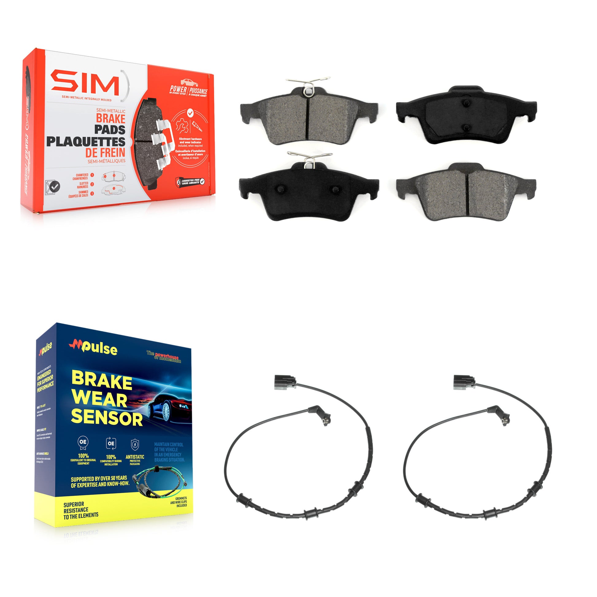 SIM KSW-100646 Disc Brake Pad for 2009-2015 Jaguar XF, Jaguar XJ and More - Rear