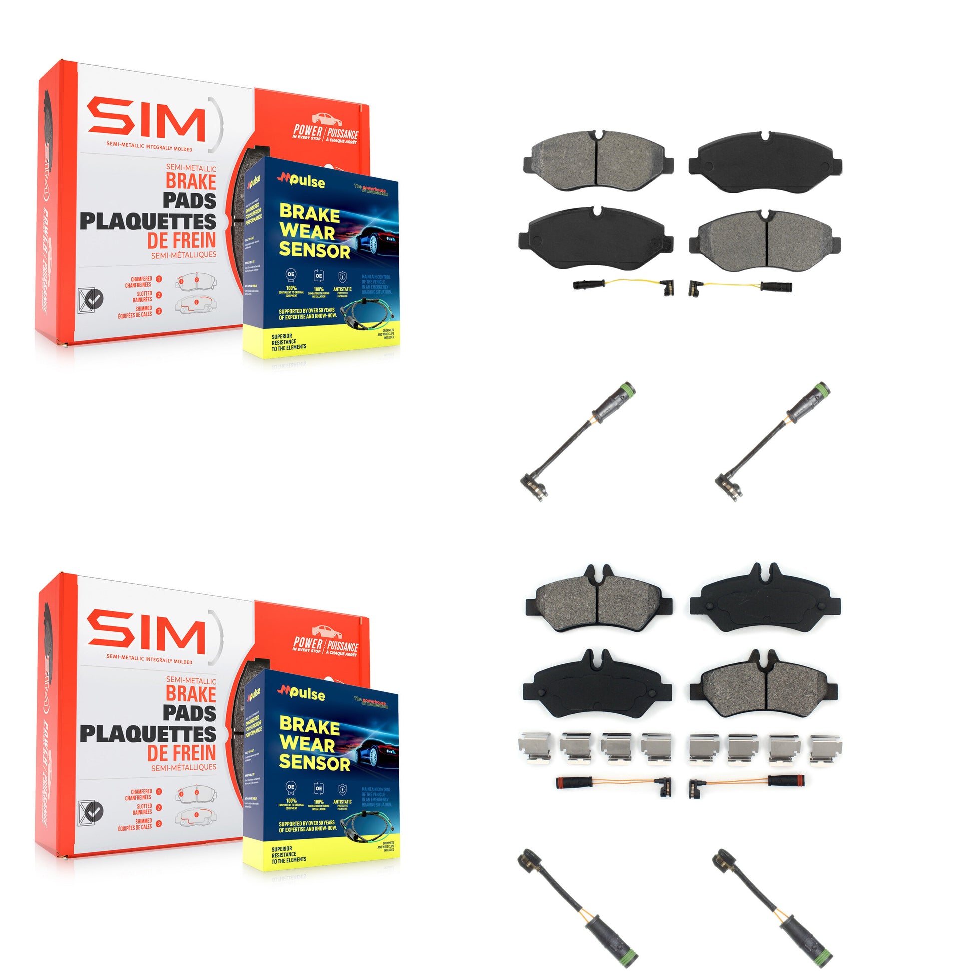 SIM KSW-100681 Disc Brake Pad for 2007-2009 Freightliner Sprinter 2500 - Front and Rear