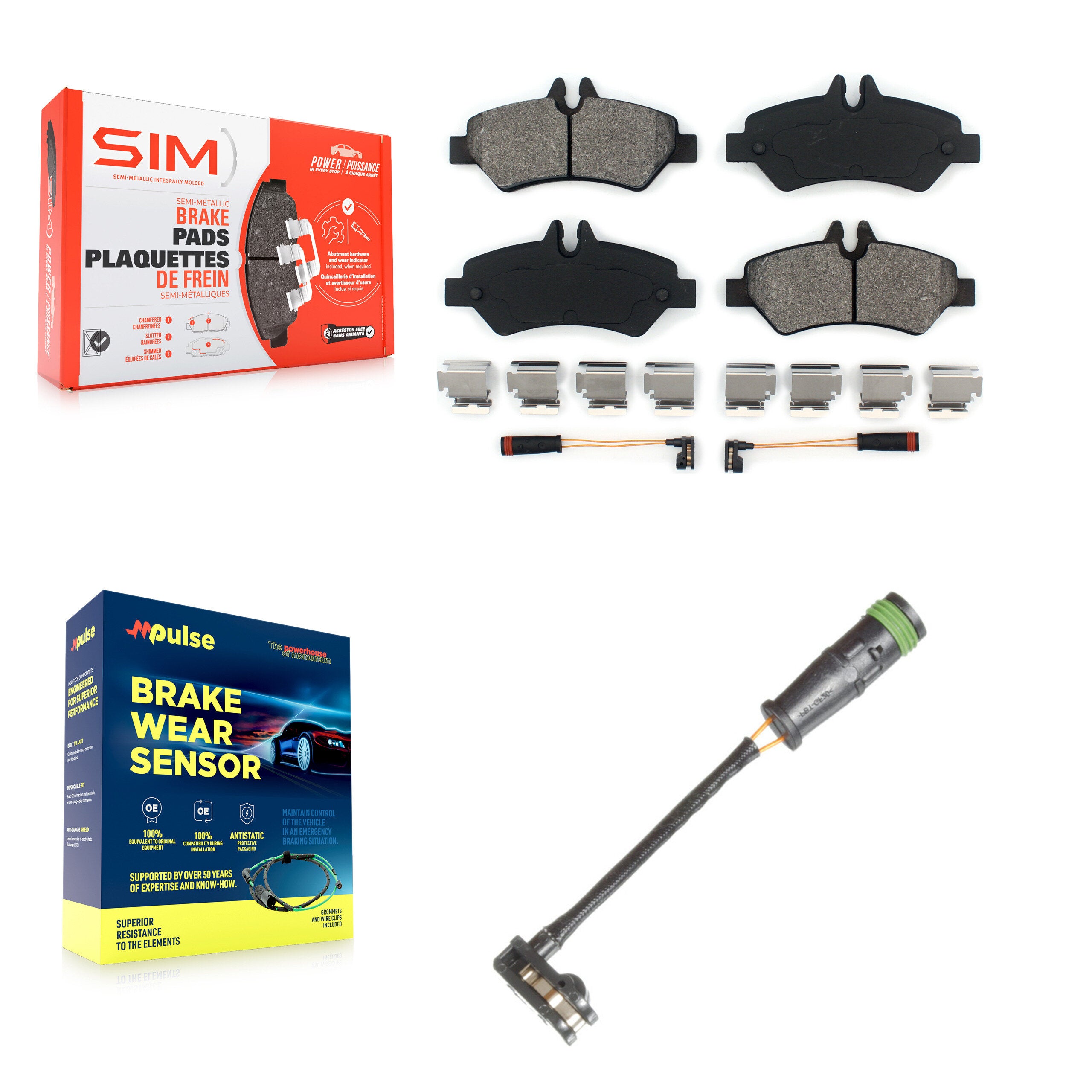 SIM KSW-100702 Disc Brake Pad for 2010-2018 Freightliner Sprinter 3500, Freightliner Sprinter 2500 - Rear
