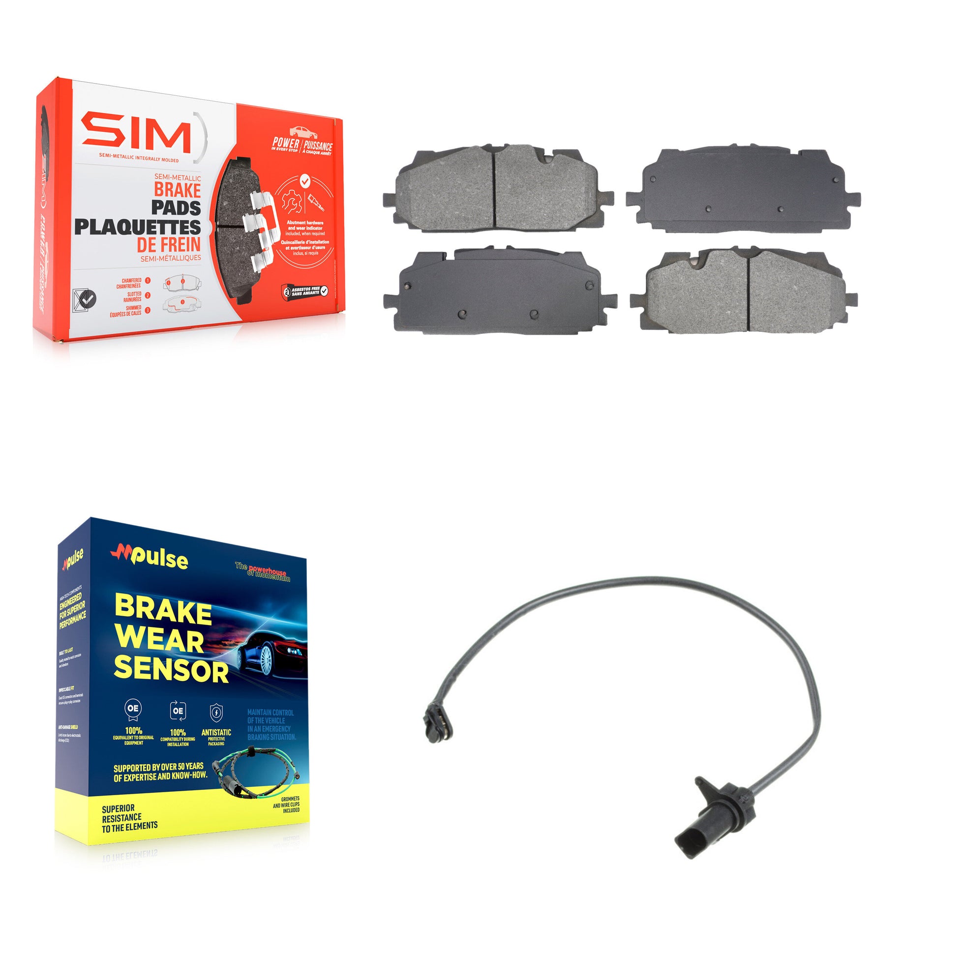 SIM KSW-100710 Disc Brake Pad for 2017-2024 Audi A6 allroad, Audi A7 Sportback and More - Front