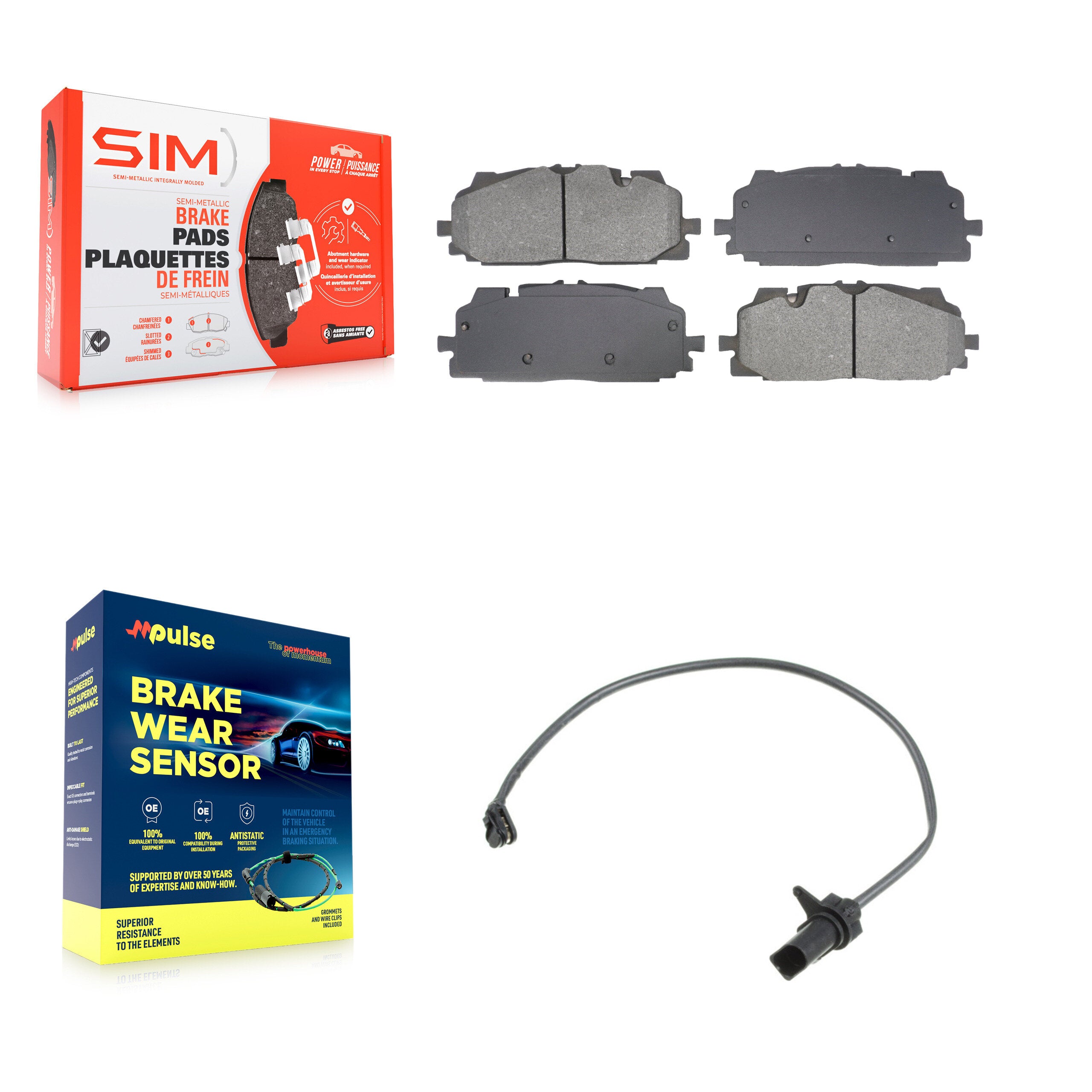 SIM KSW-100710 Disc Brake Pad for 2017-2024 Audi A6 allroad, Audi A7 Sportback and More - Front