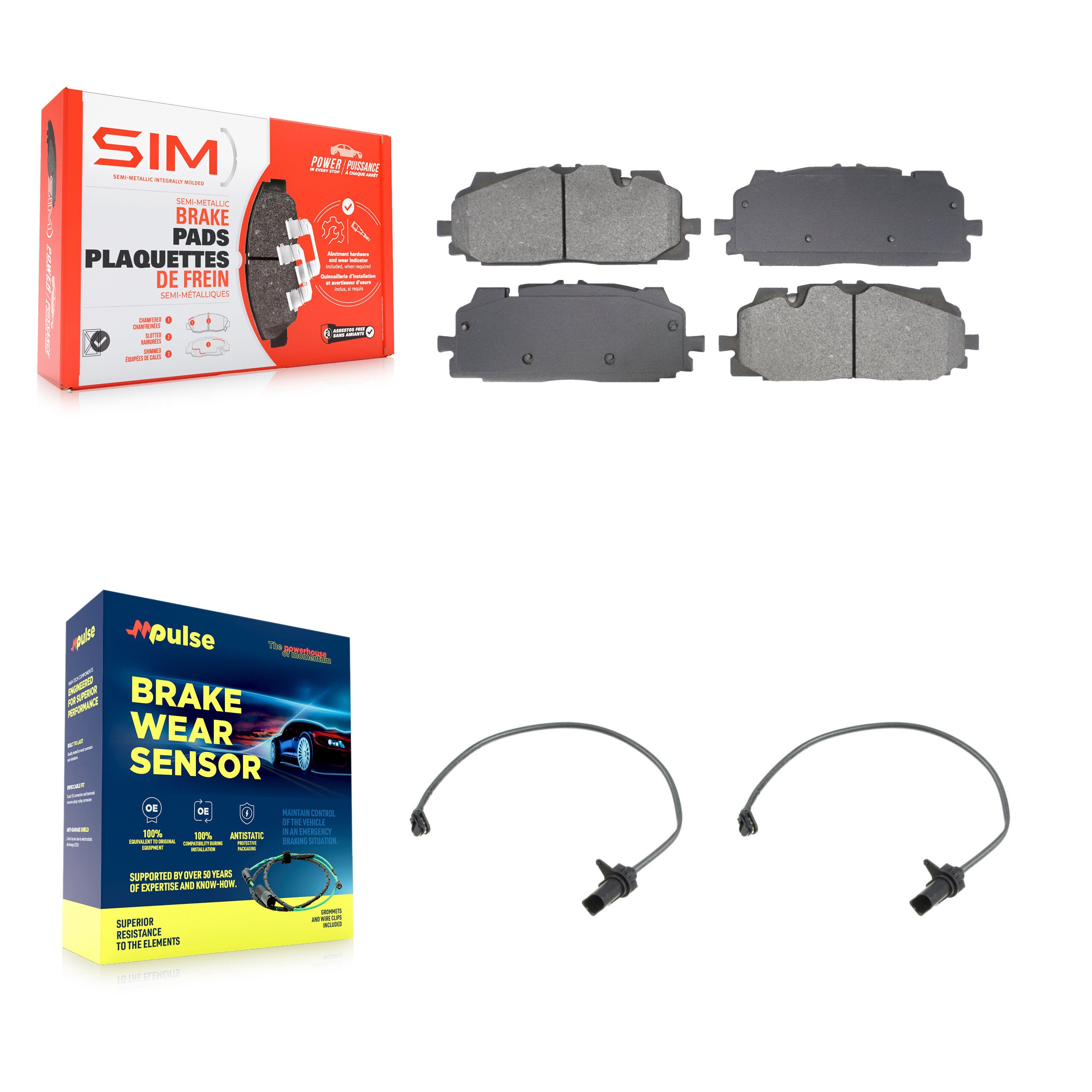 SIM KSW-100713 Disc Brake Pad for 2017-2024 Audi A6 allroad, Audi A7 Sportback and More - Front