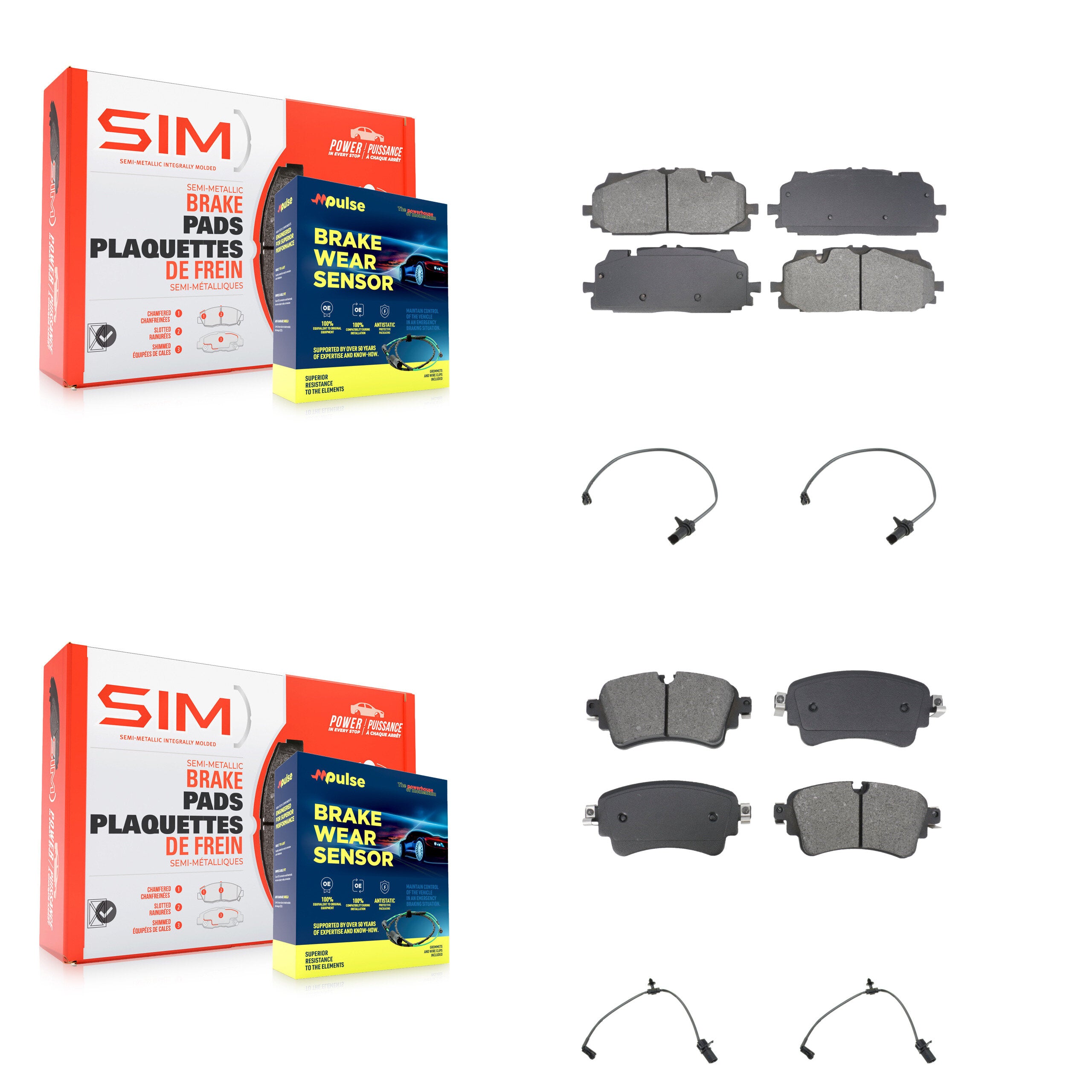 SIM KSW-100716 Disc Brake Pad for 2018-2019 Audi S4, Audi S5, Audi S5 Sportback - Front and Rear