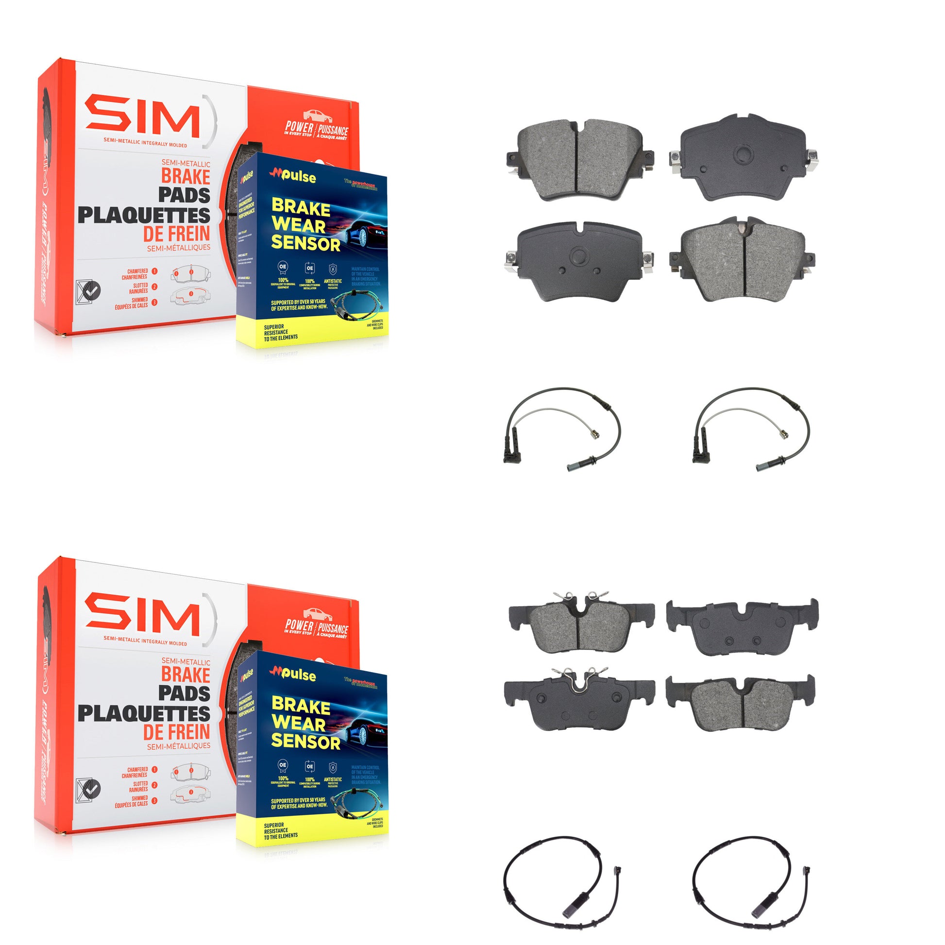 SIM KSW-100717 Disc Brake Pad for 2016-2022 BMW 228i Gran Coupe, BMW X1 and More - Front and Rear