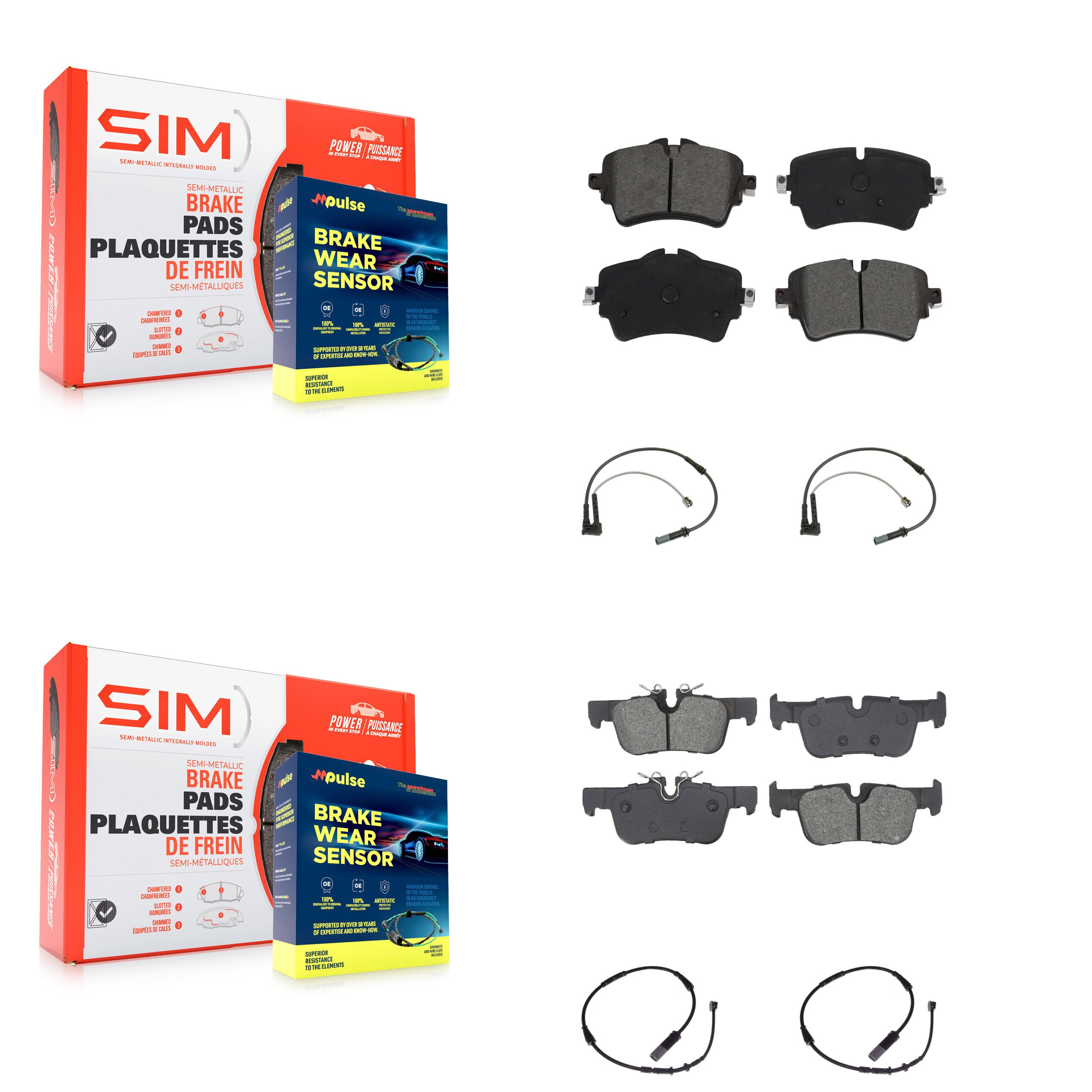 SIM KSW-100718 Disc Brake Pad for 2019 Mini Cooper Clubman - Front and Rear