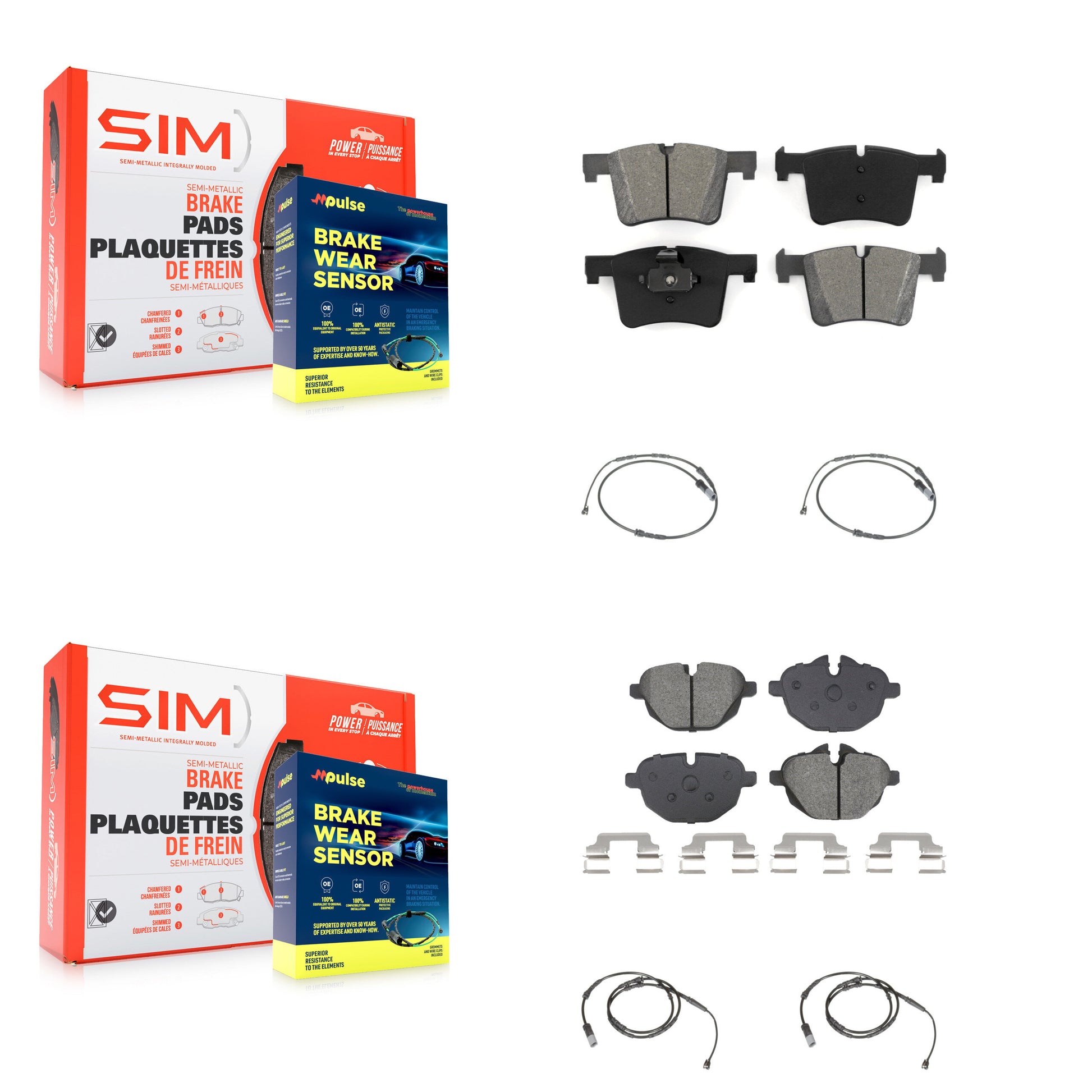 SIM KSW-100719 Disc Brake Pad for 2011-2018 BMW X4, BMW X3 - Front and Rear