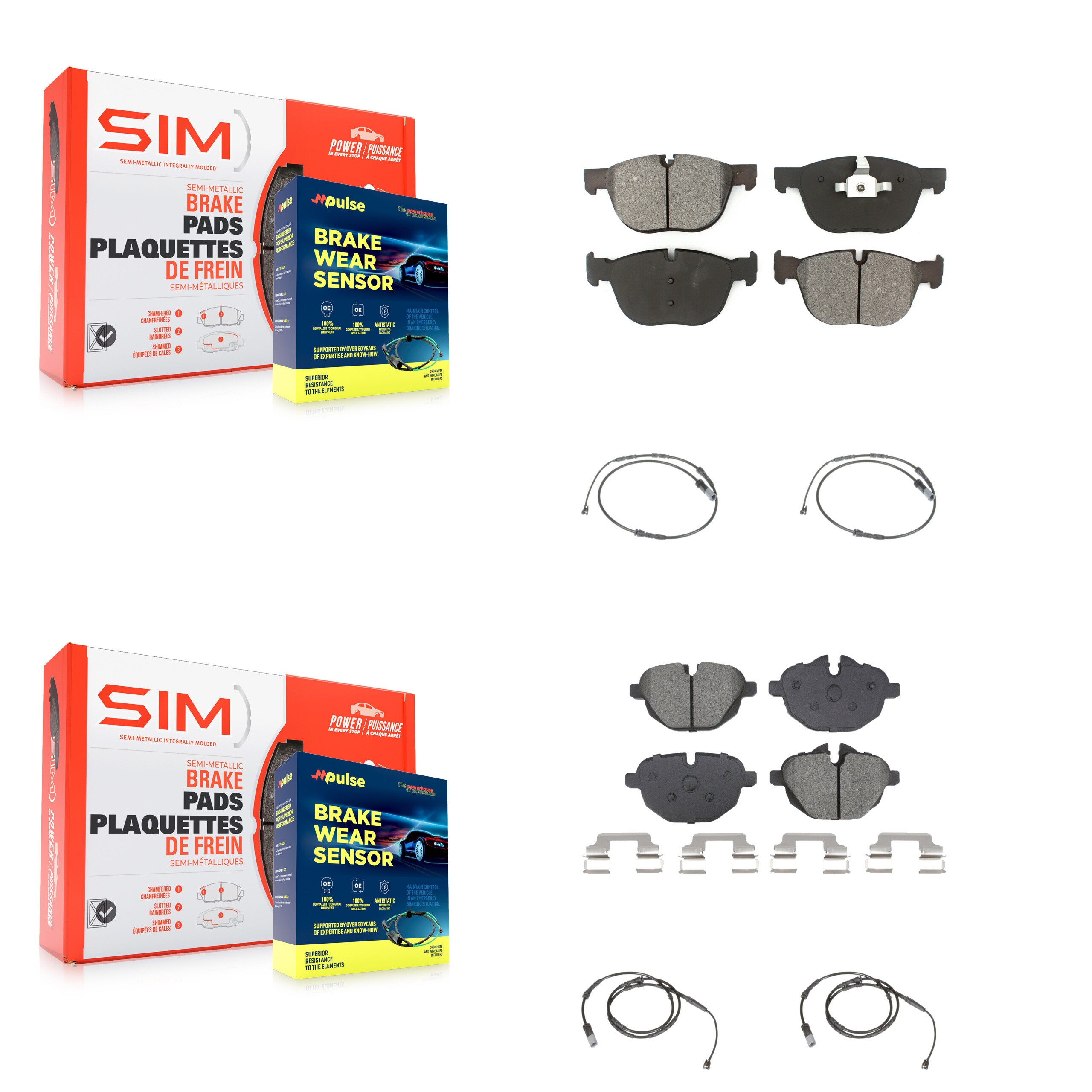 SIM KSW-100720 Disc Brake Pad for 2016-2018 BMW X4 - Front and Rear