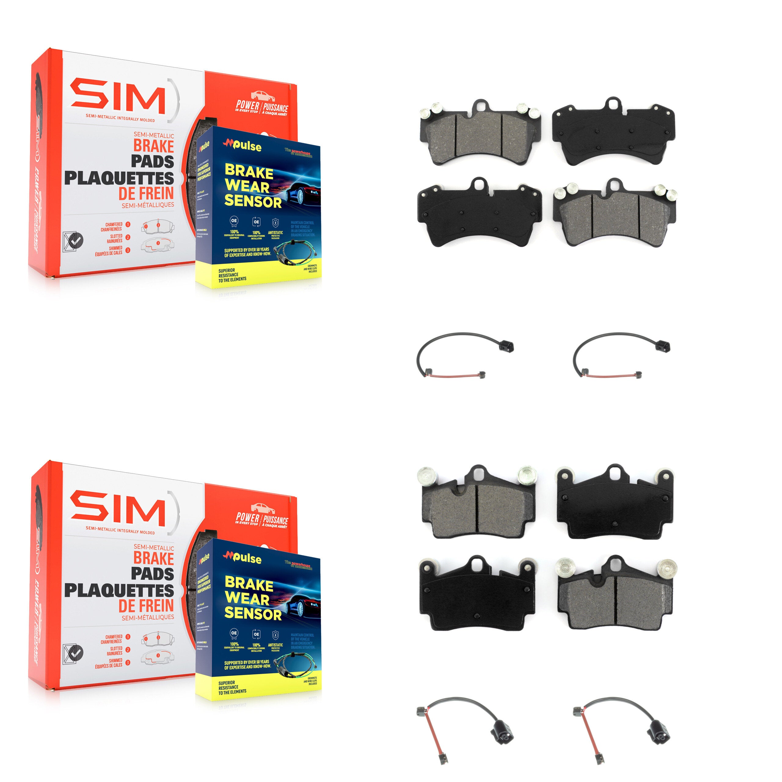 SIM KSW-100724 Disc Brake Pad for 2007-2015 Audi Q7, Porsche Cayenne - Front and Rear