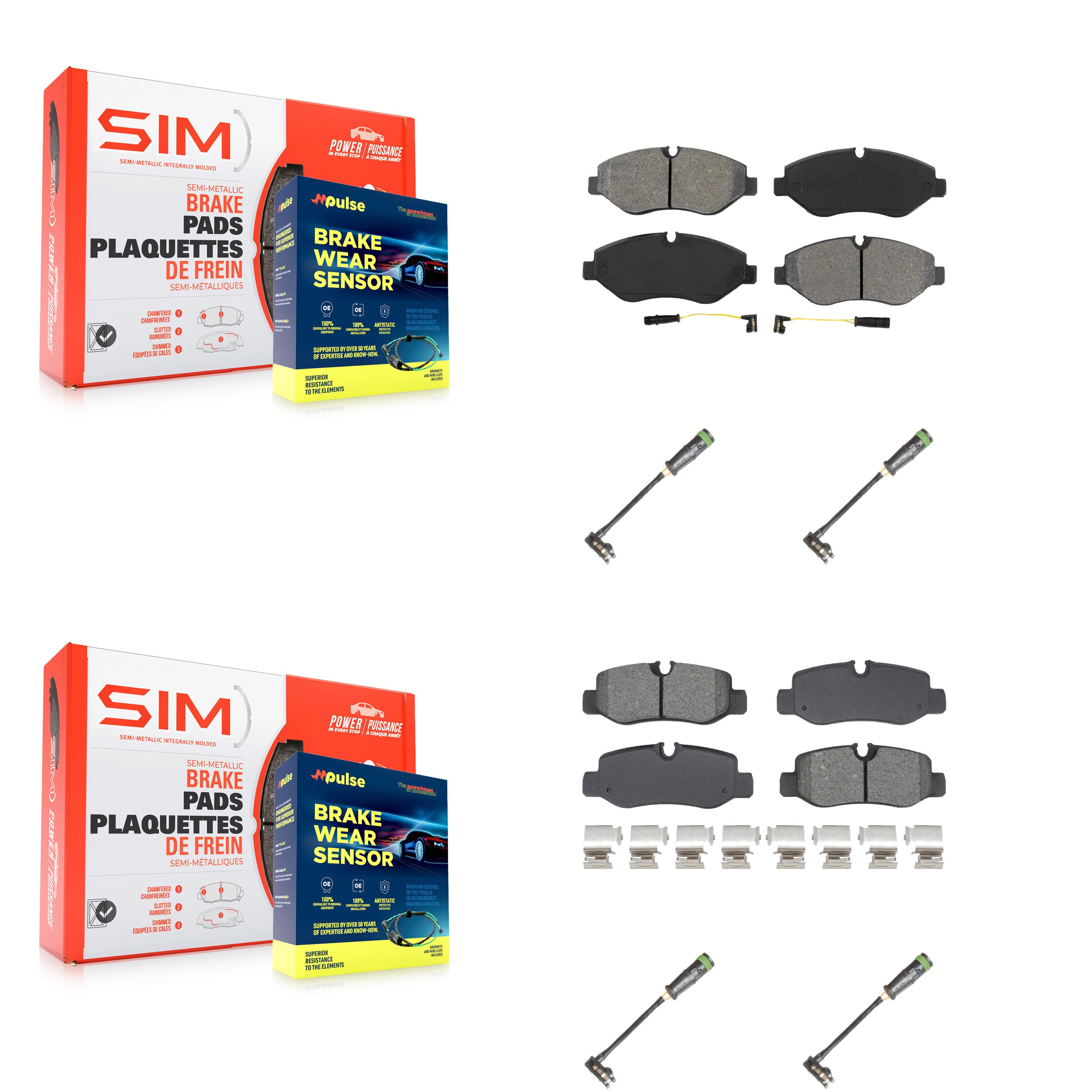 SIM KSW-100731 Disc Brake Pad for 2016-2021 Mercedes-Benz Metris - Front and Rear