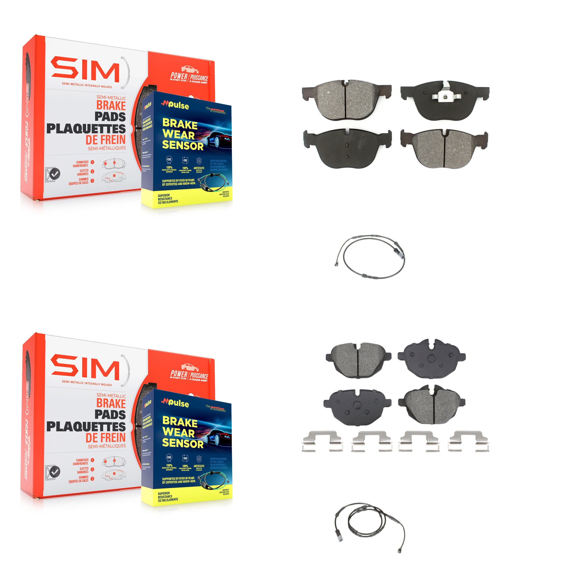 SIM KSW-100734 Disc Brake Pad for 2016-2018 BMW X4 - Front and Rear
