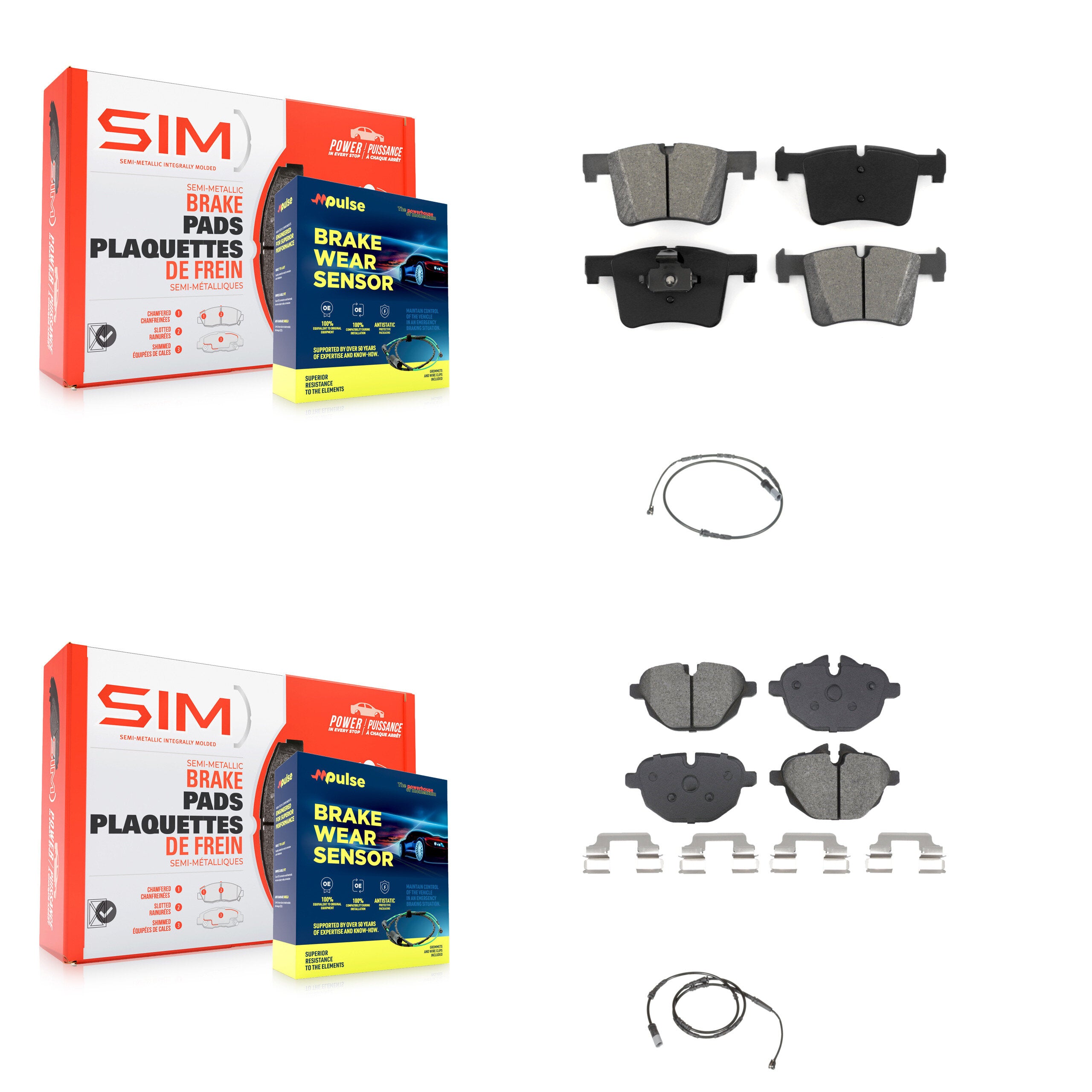 SIM KSW-100735 Disc Brake Pad for 2011-2018 BMW X4, BMW X3 - Front and Rear