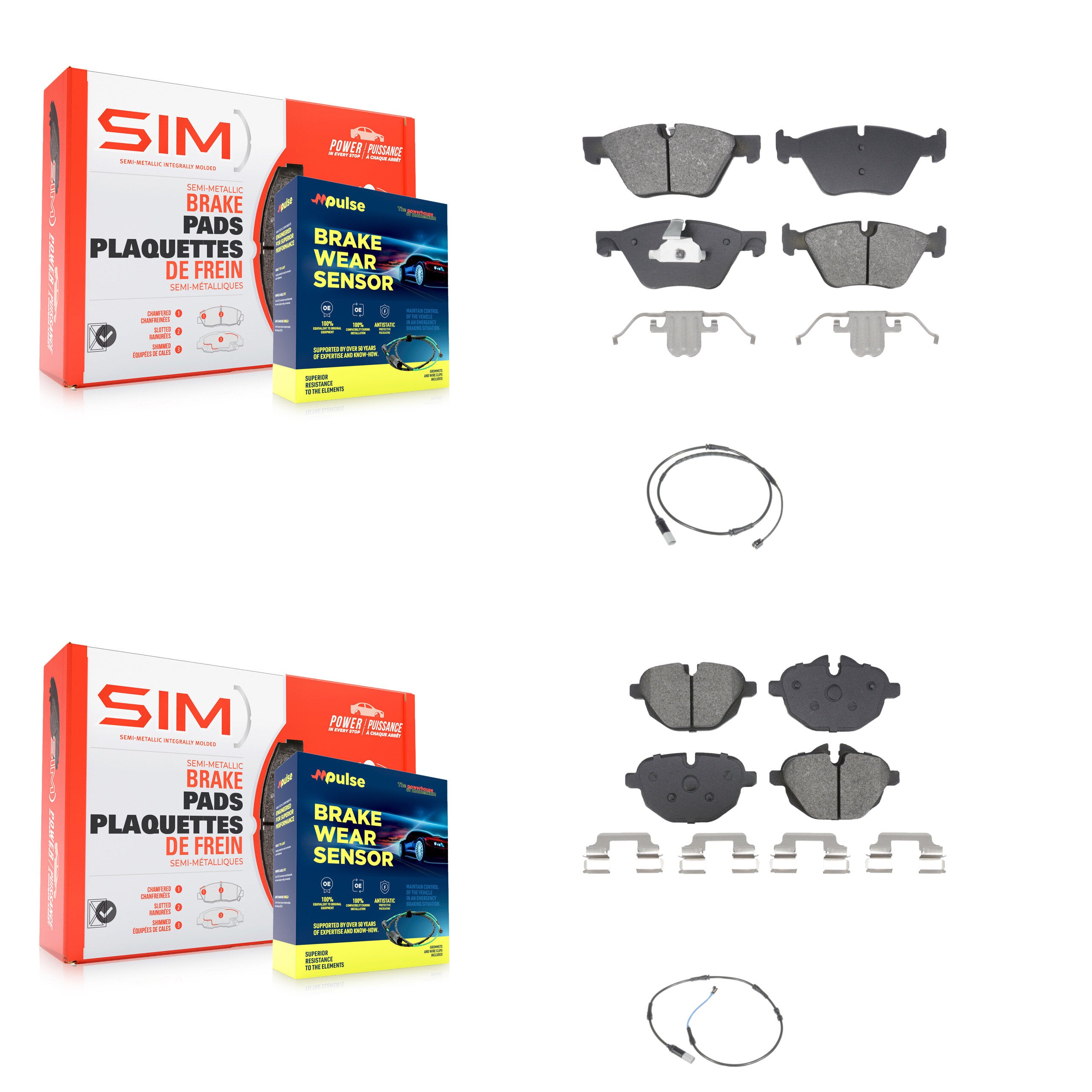 SIM KSW-100739 Disc Brake Pad for 2011-2016 BMW 528i - Front and Rear