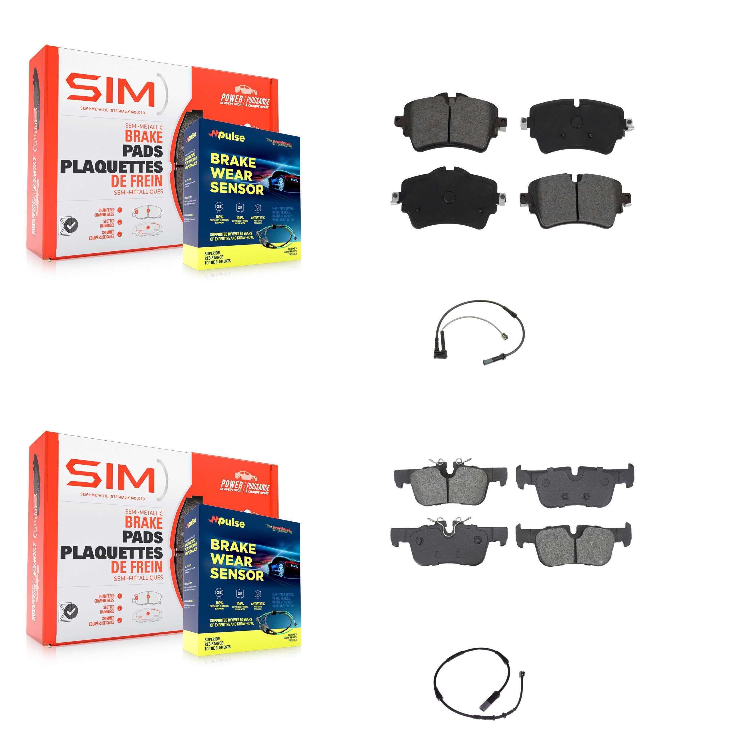 SIM KSW-100741 Disc Brake Pad for 2019 Mini Cooper Clubman - Front and Rear
