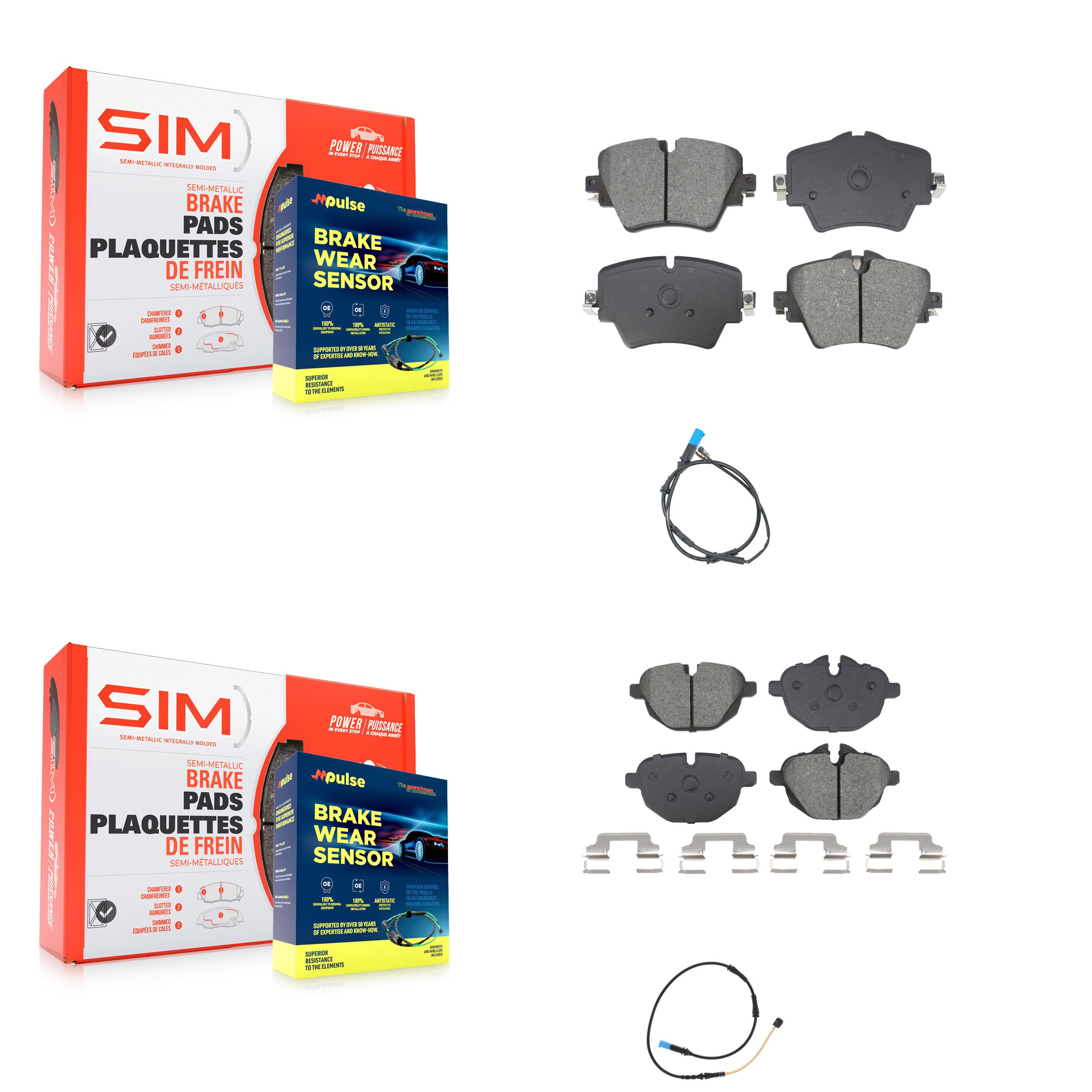 SIM KSW-100742 Disc Brake Pad for 2019-2021 BMW X4 - Front and Rear