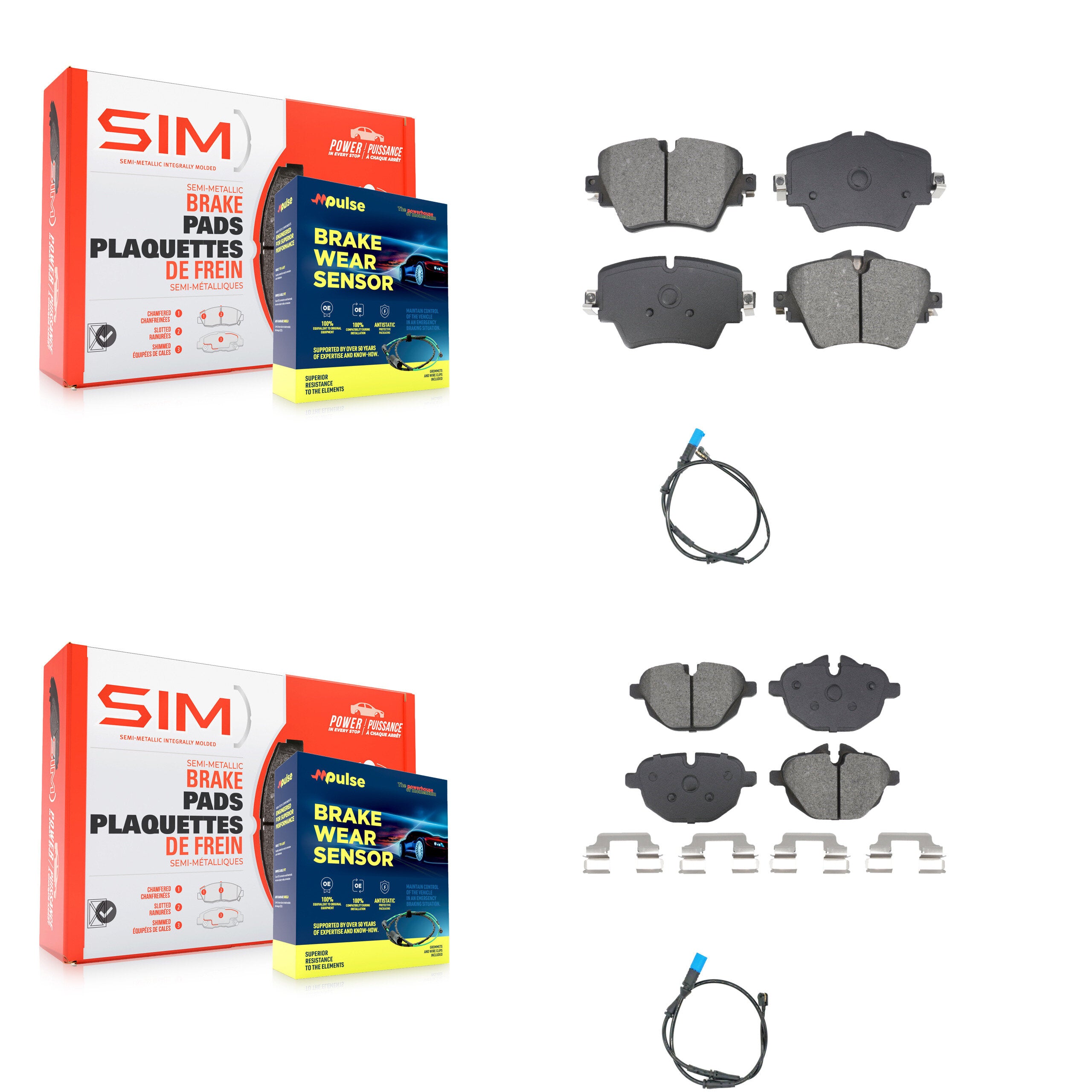 SIM KSW-100743 Disc Brake Pad for 2018-2021 BMW X3 - Front and Rear