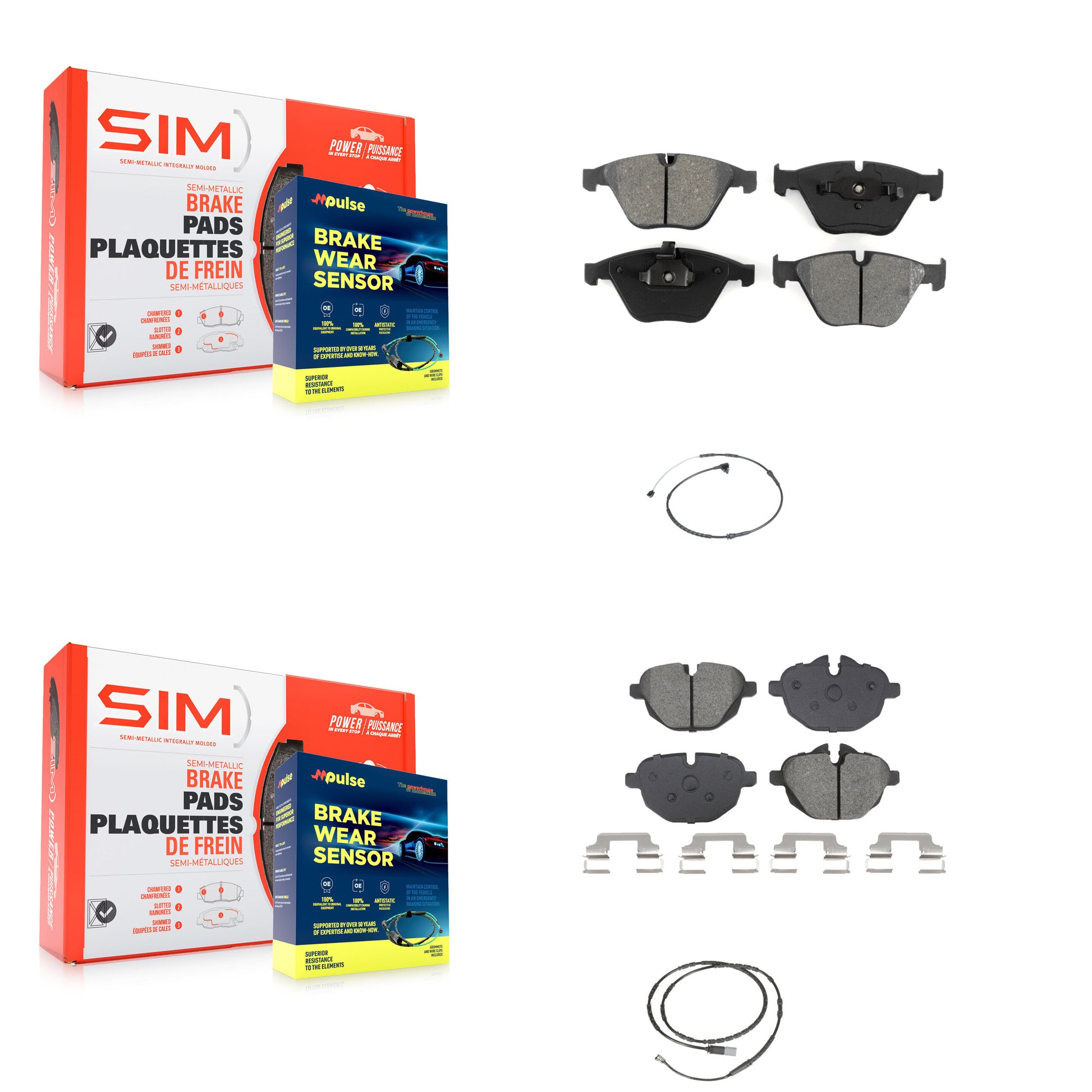 SIM KSW-100748 Disc Brake Pad for 2011-2014 BMW Z4 - Front and Rear
