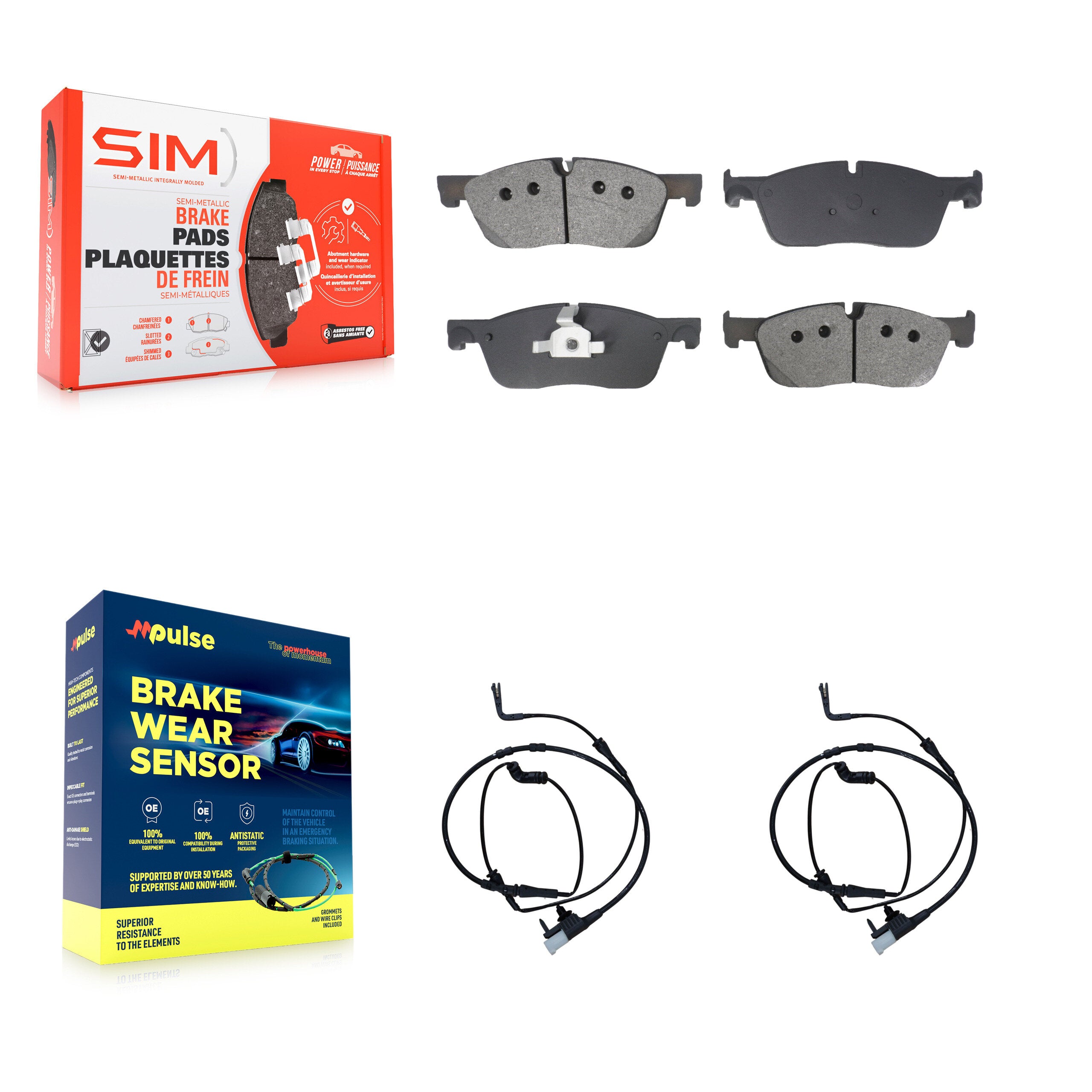 SIM KSW-100772 Disc Brake Pad for 2015-2019 Land Rover Discovery Sport, Land Rover Range Rover Evoque - Front