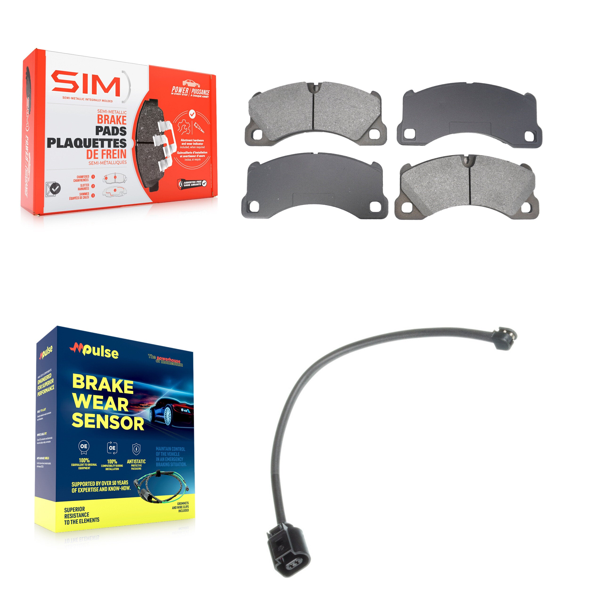 SIM KSW-100779 Disc Brake Pad for 2011-2018 Porsche Panamera, Porsche Cayenne, Volkswagen Touareg - Front