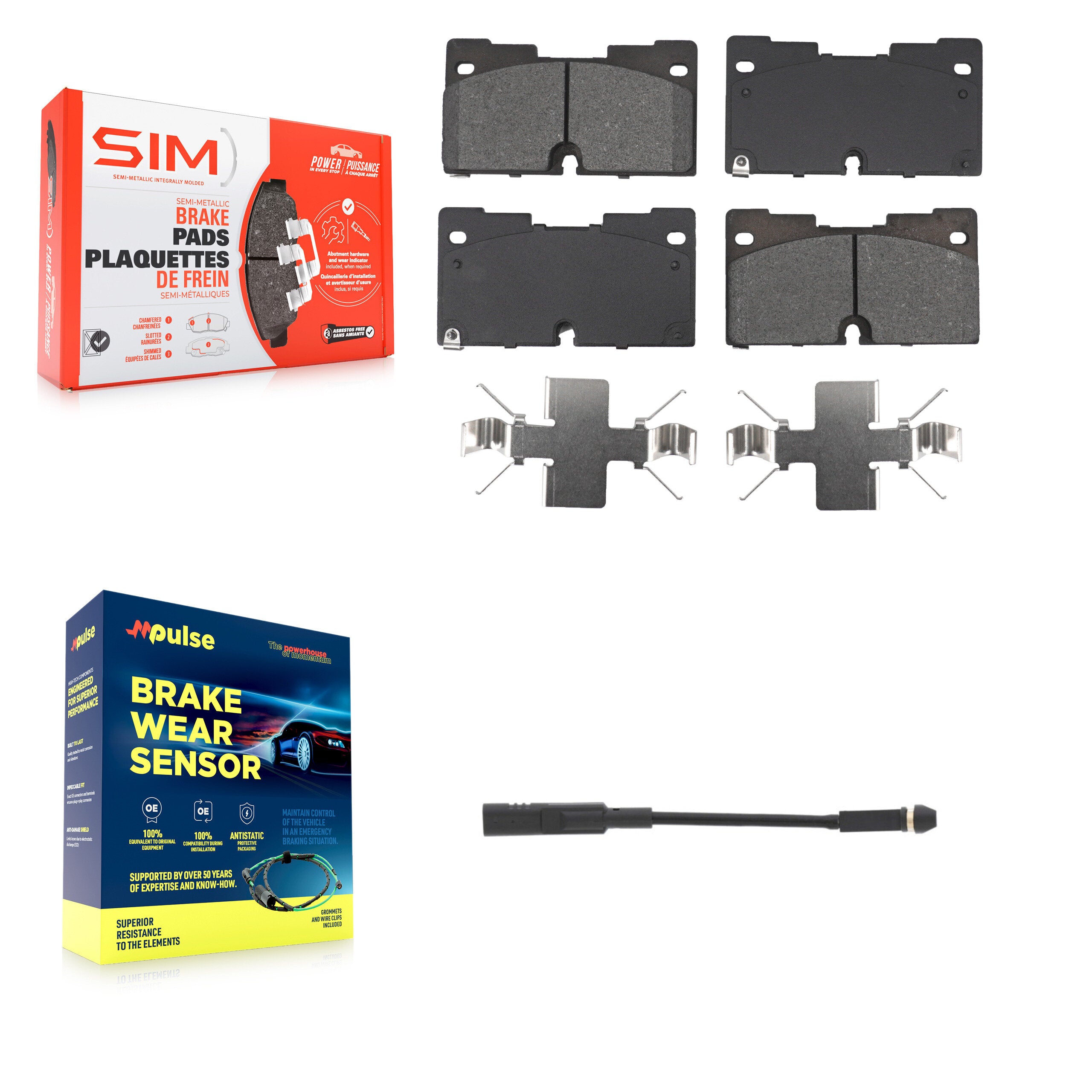 SIM KSW-100798 Disc Brake Pad for 2019-2024 Chevrolet Silverado 1500, Chevrolet Silverado 1500 LTD and More - Front