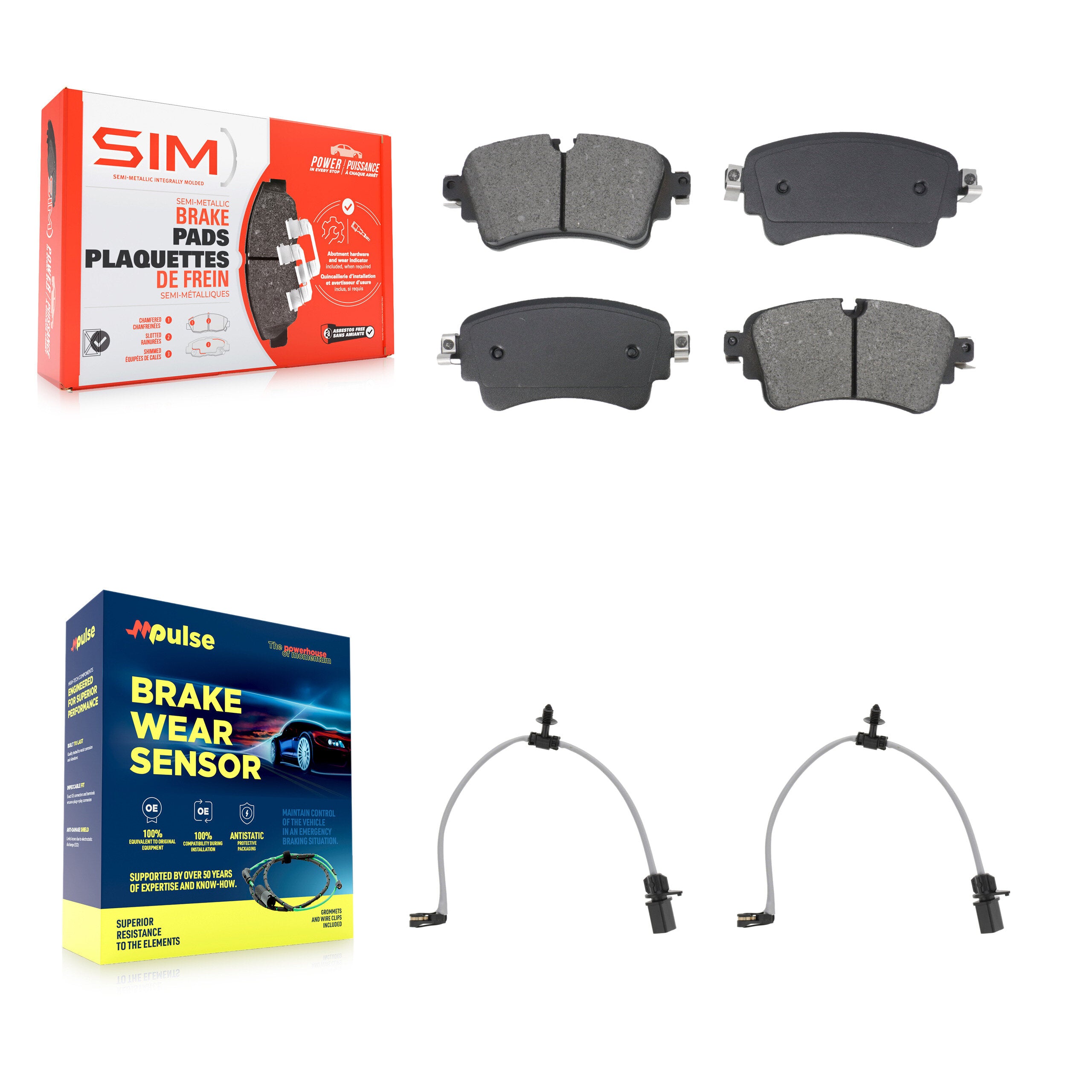 SIM KSW-100802 Disc Brake Pad for 2018-2020 Audi A6 allroad, Audi A6 Quattro and More - Rear