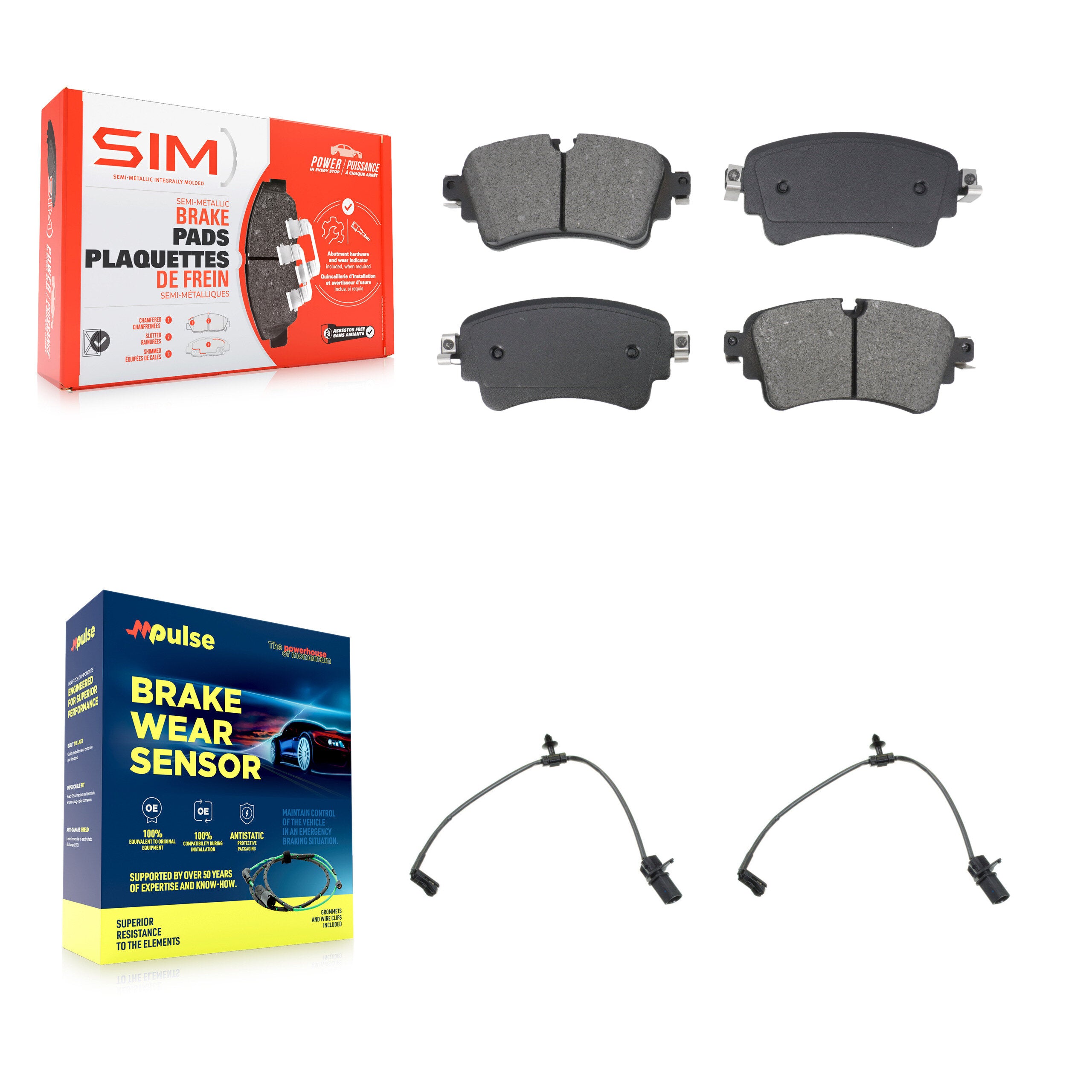 SIM KSW-100804 Disc Brake Pad for 2017-2021 Audi RS5, Audi RS5 Sportback and More - Rear