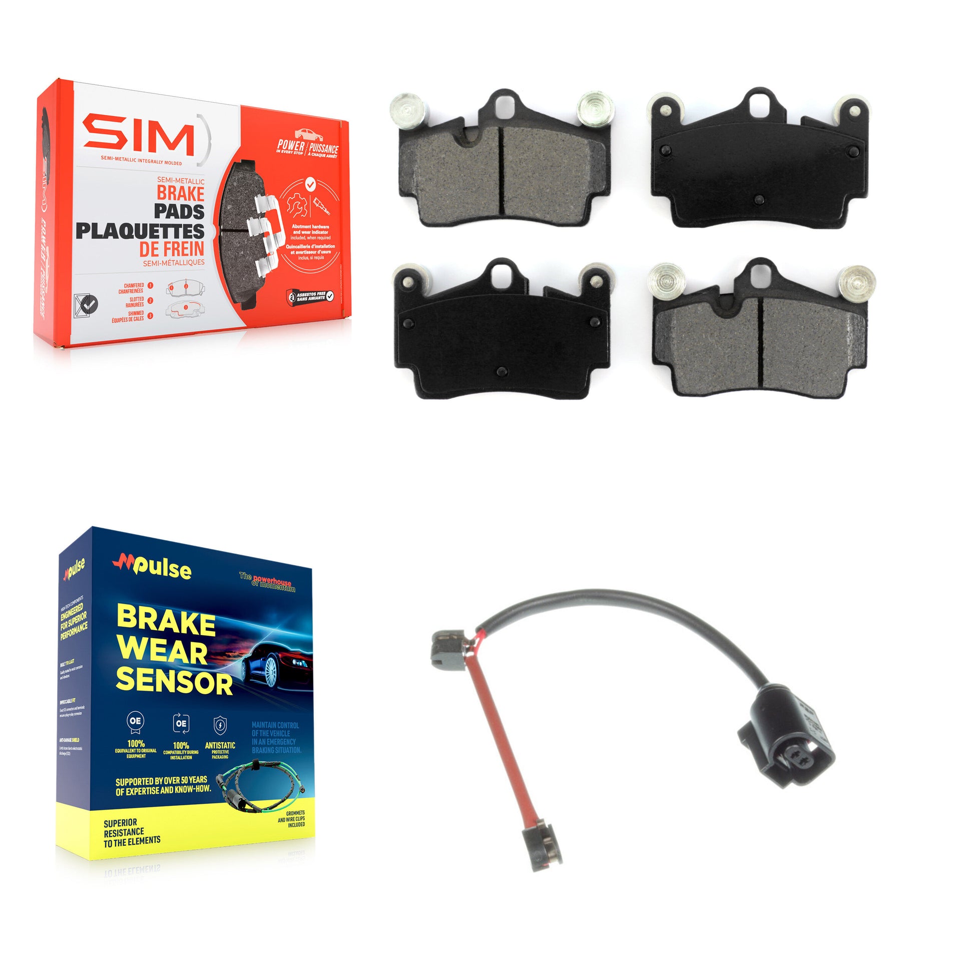 SIM KSW-100819 Disc Brake Pad for 2003-2015 Audi Q7, Porsche Cayenne, Volkswagen Touareg - Rear