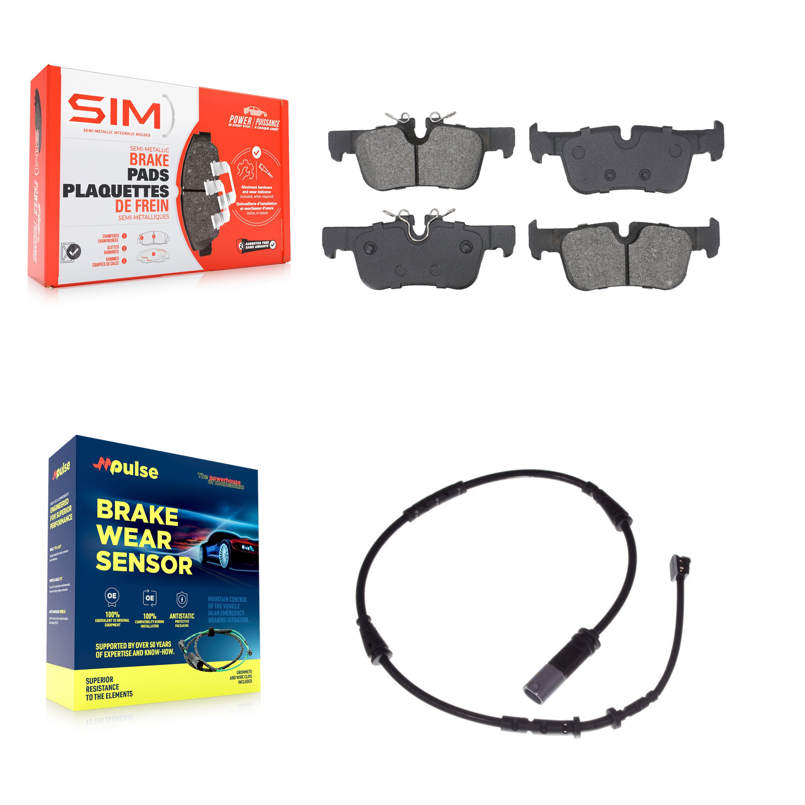 SIM KSW-100828 Disc Brake Pad for 2016-2022 BMW 228i Gran Coupe, BMW X1 and More - Rear