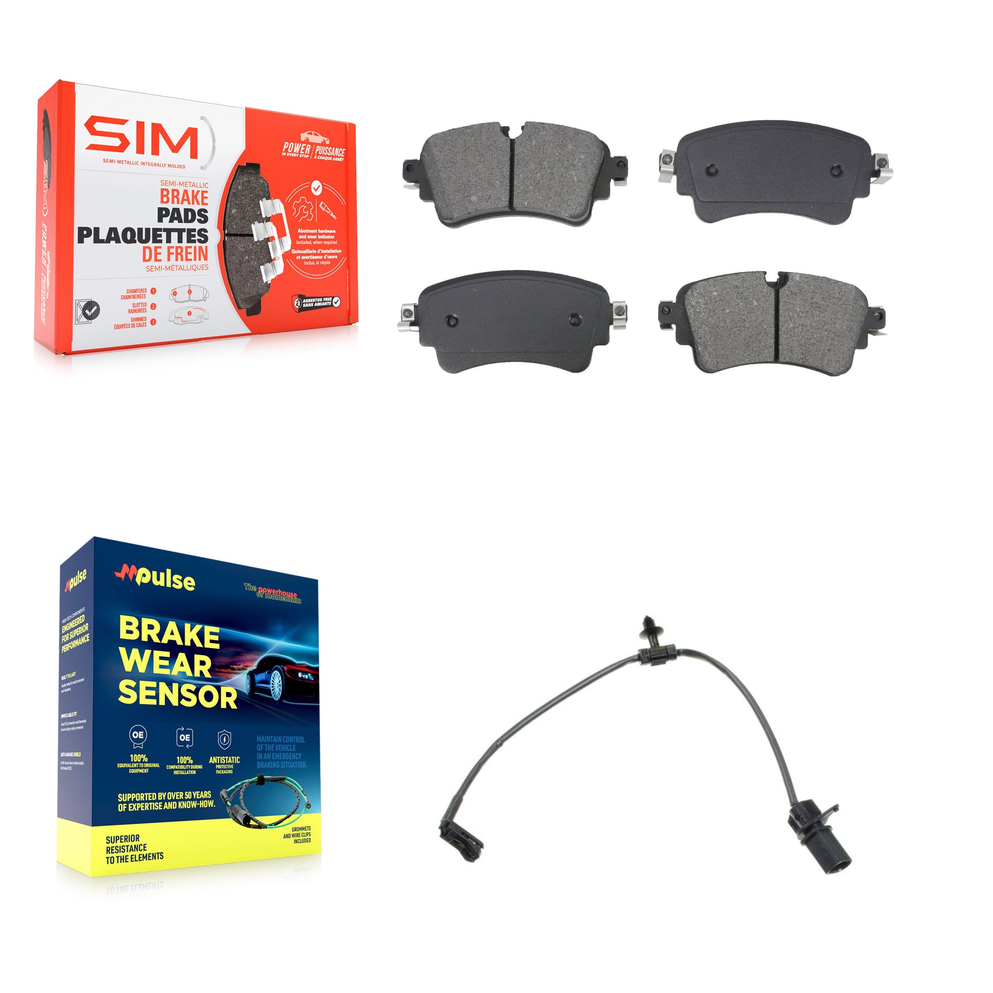 SIM KSW-100831 Disc Brake Pad for 2017-2021 Audi RS5, Audi RS5 Sportback and More - Rear