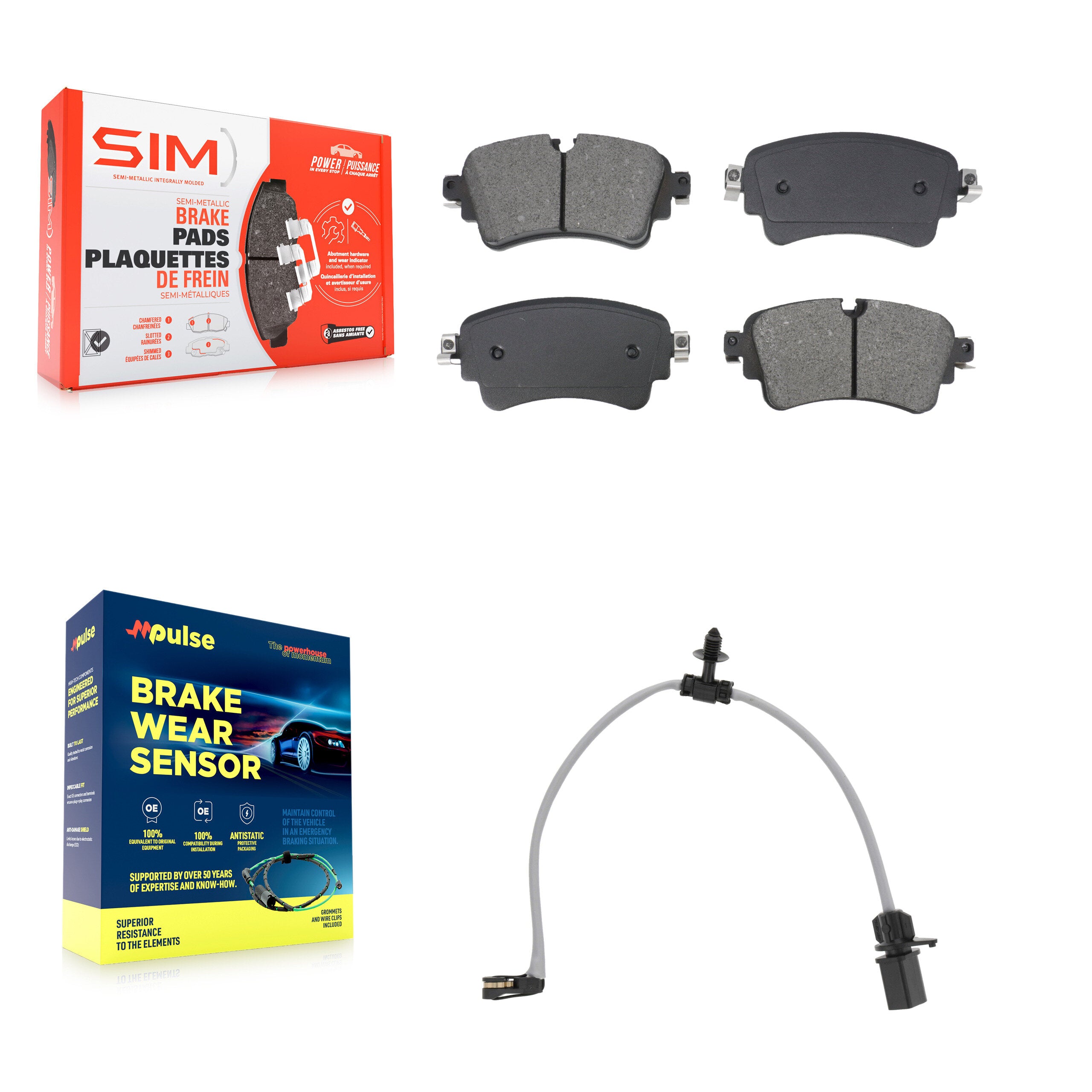SIM KSW-100832 Disc Brake Pad for 2018-2020 Audi A6 allroad, Audi A6 Quattro and More - Rear