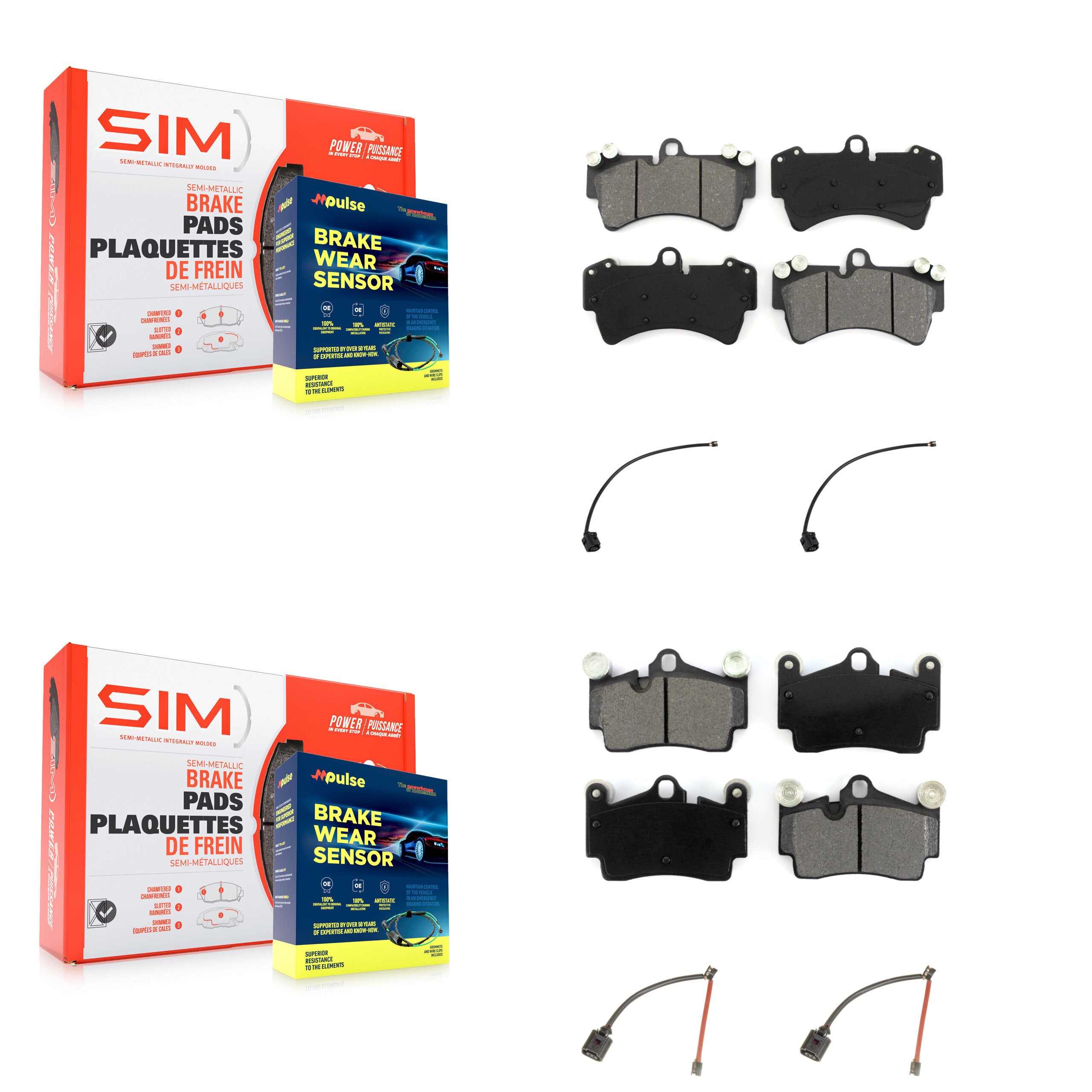 SIM KSW-100841 Disc Brake Pad for 2011 Audi Q7 - Front and Rear