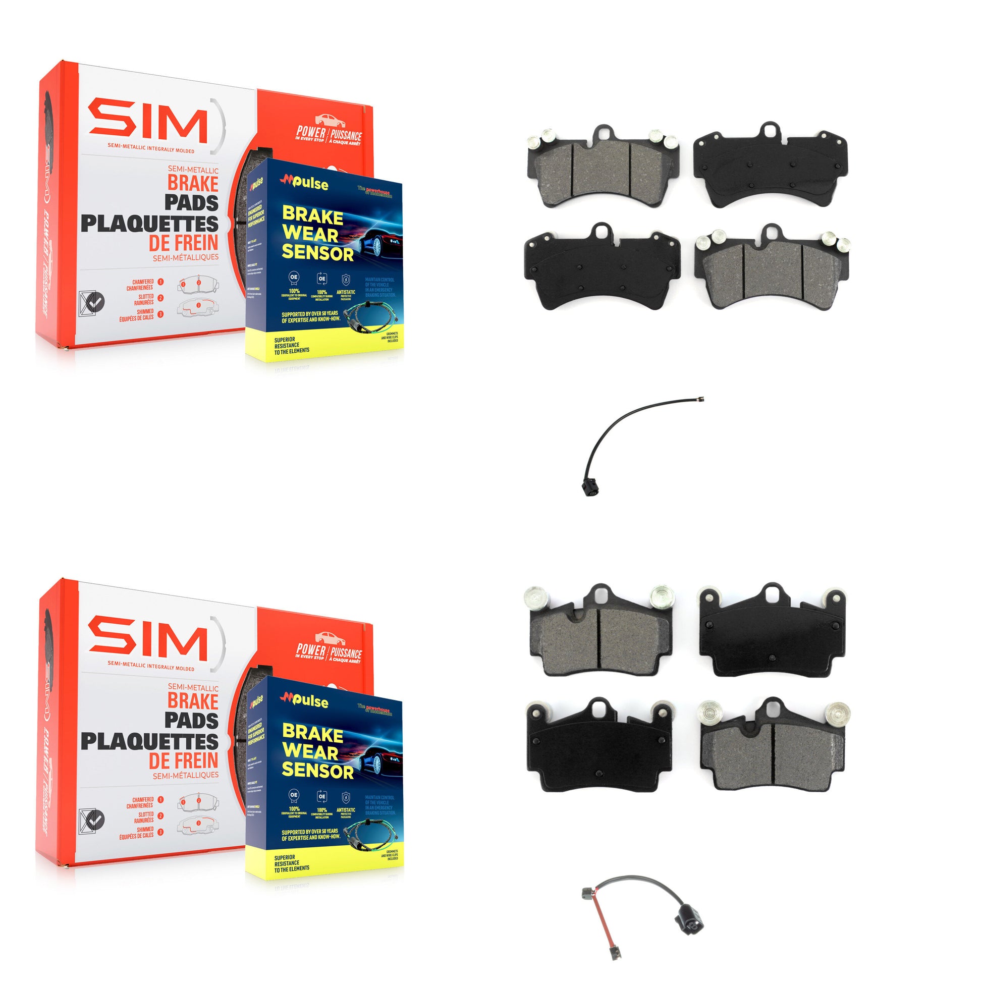 SIM KSW-100846 Disc Brake Pad for 2011 Audi Q7 - Front and Rear