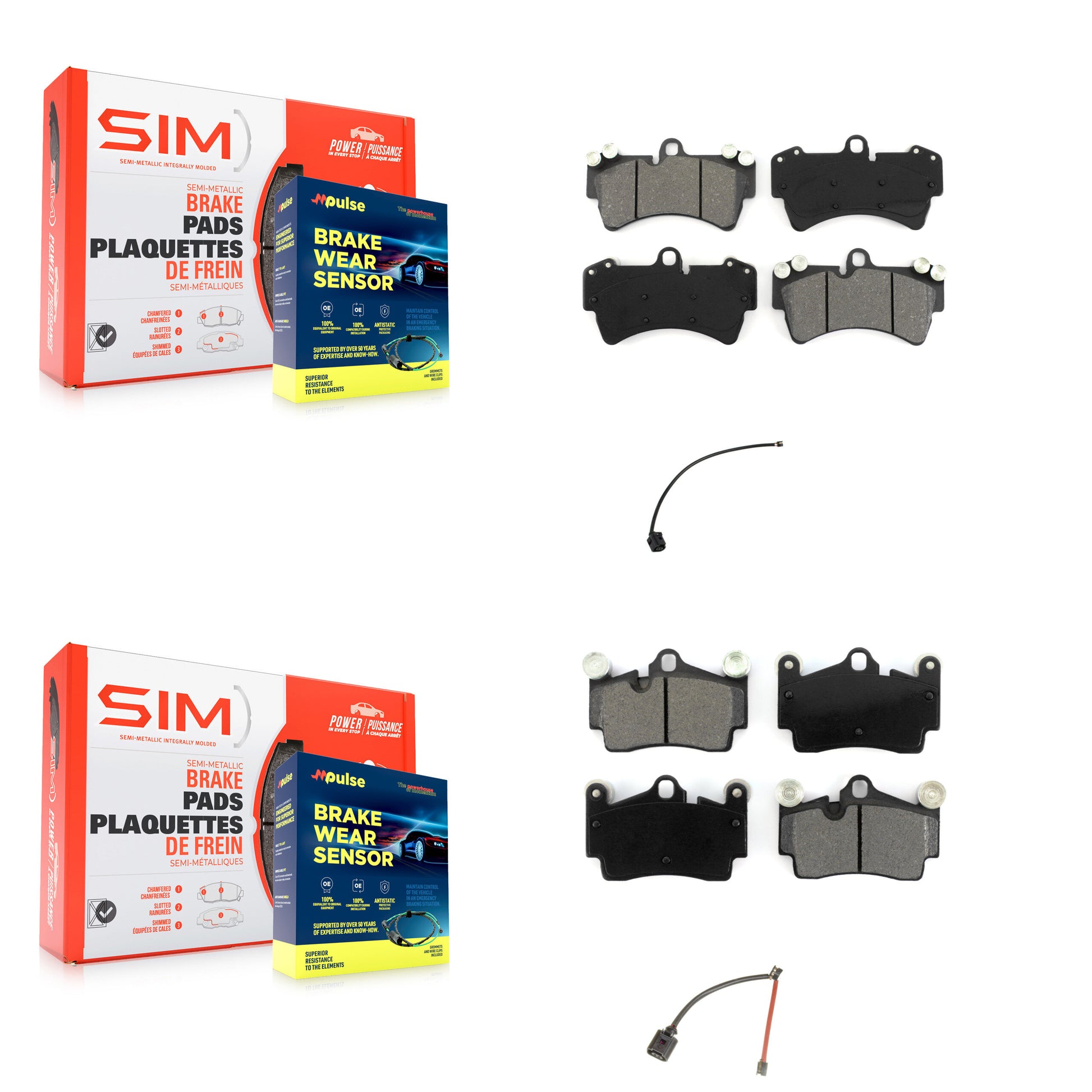 SIM KSW-100847 Disc Brake Pad for 2011 Audi Q7 - Front and Rear