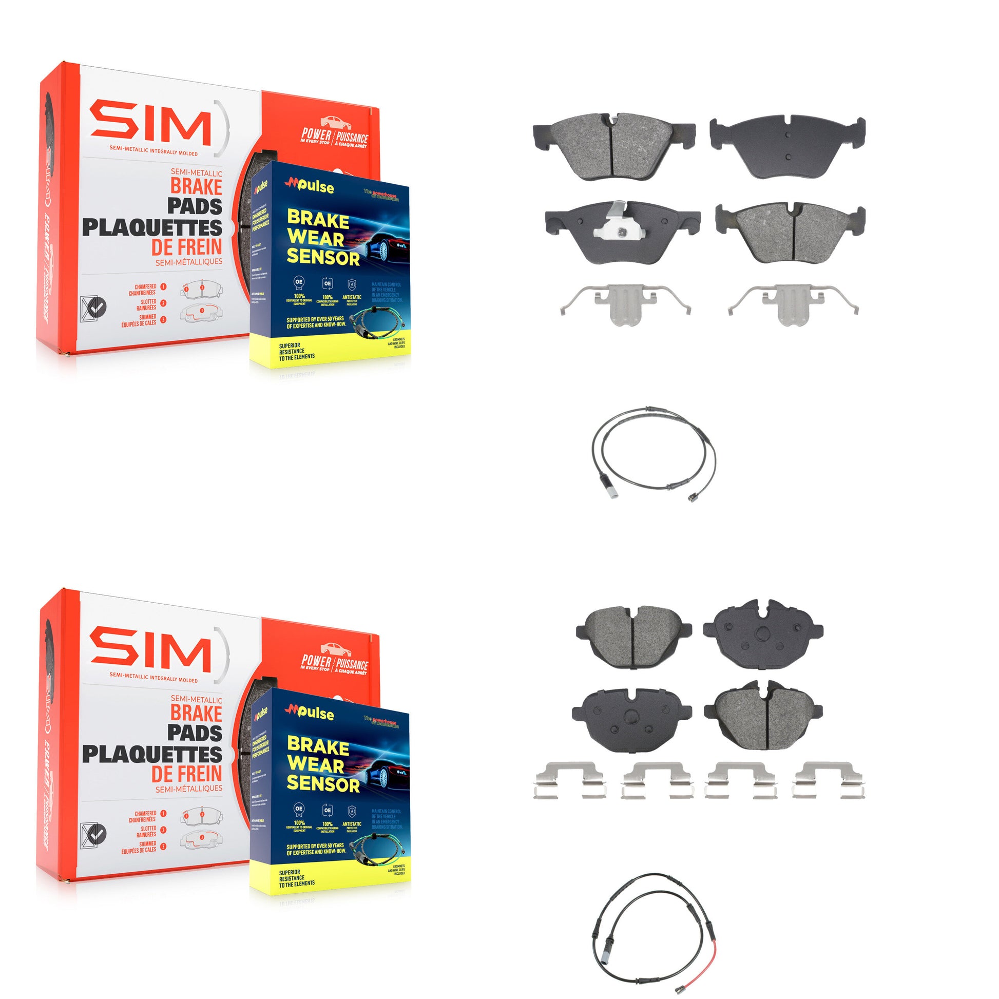 SIM KSW-100856 Disc Brake Pad for 2011-2016 BMW 528i - Front and Rear