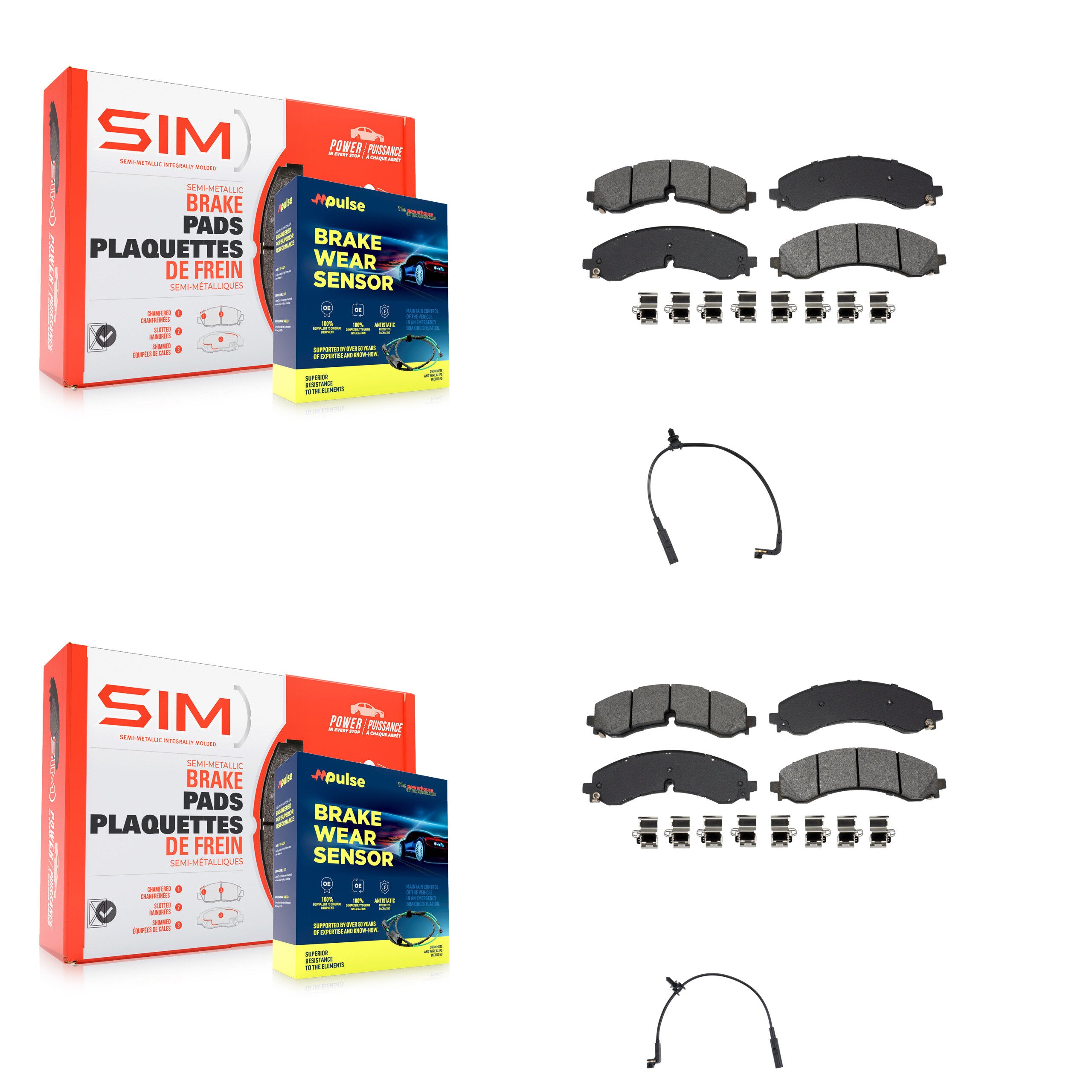 SIM KSW-100857 Disc Brake Pad for 2023-2024 Chevrolet Silverado 2500 HD, Chevrolet Silverado 3500 HD and More - Front and Rear