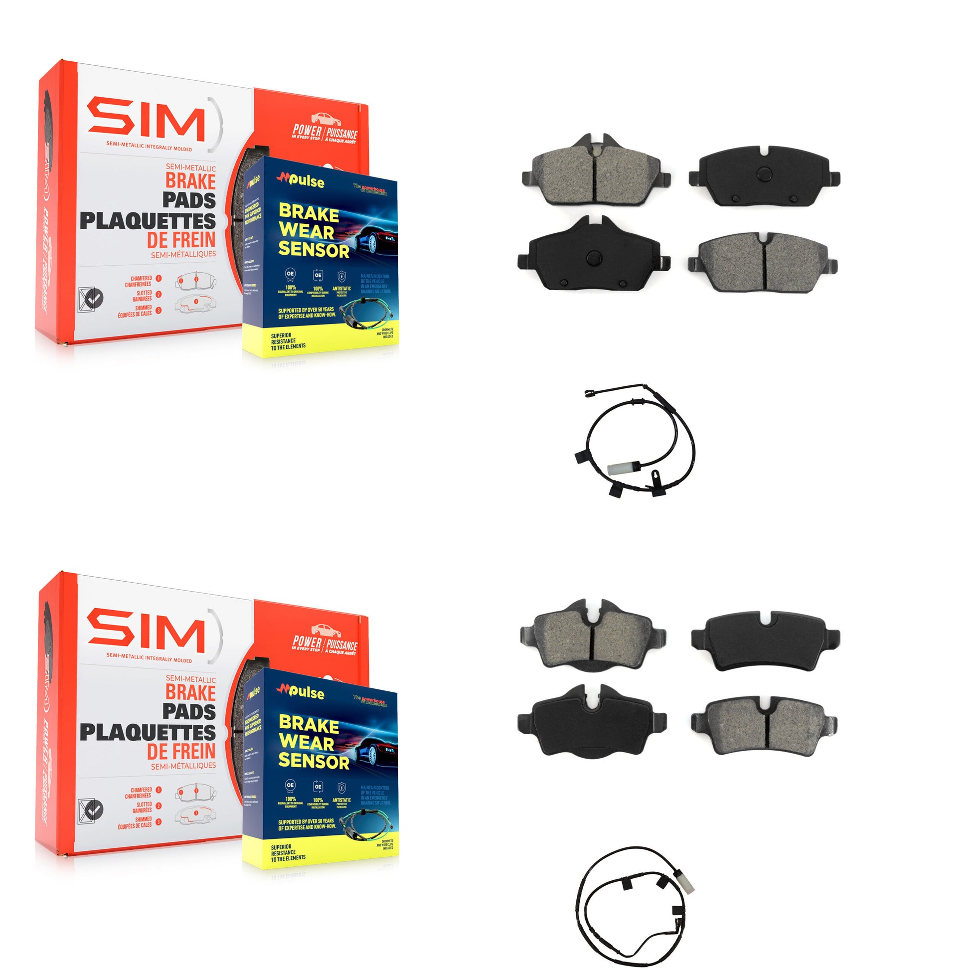 SIM KSW-100860 Disc Brake Pad for 2013 Mini Cooper - Front and Rear