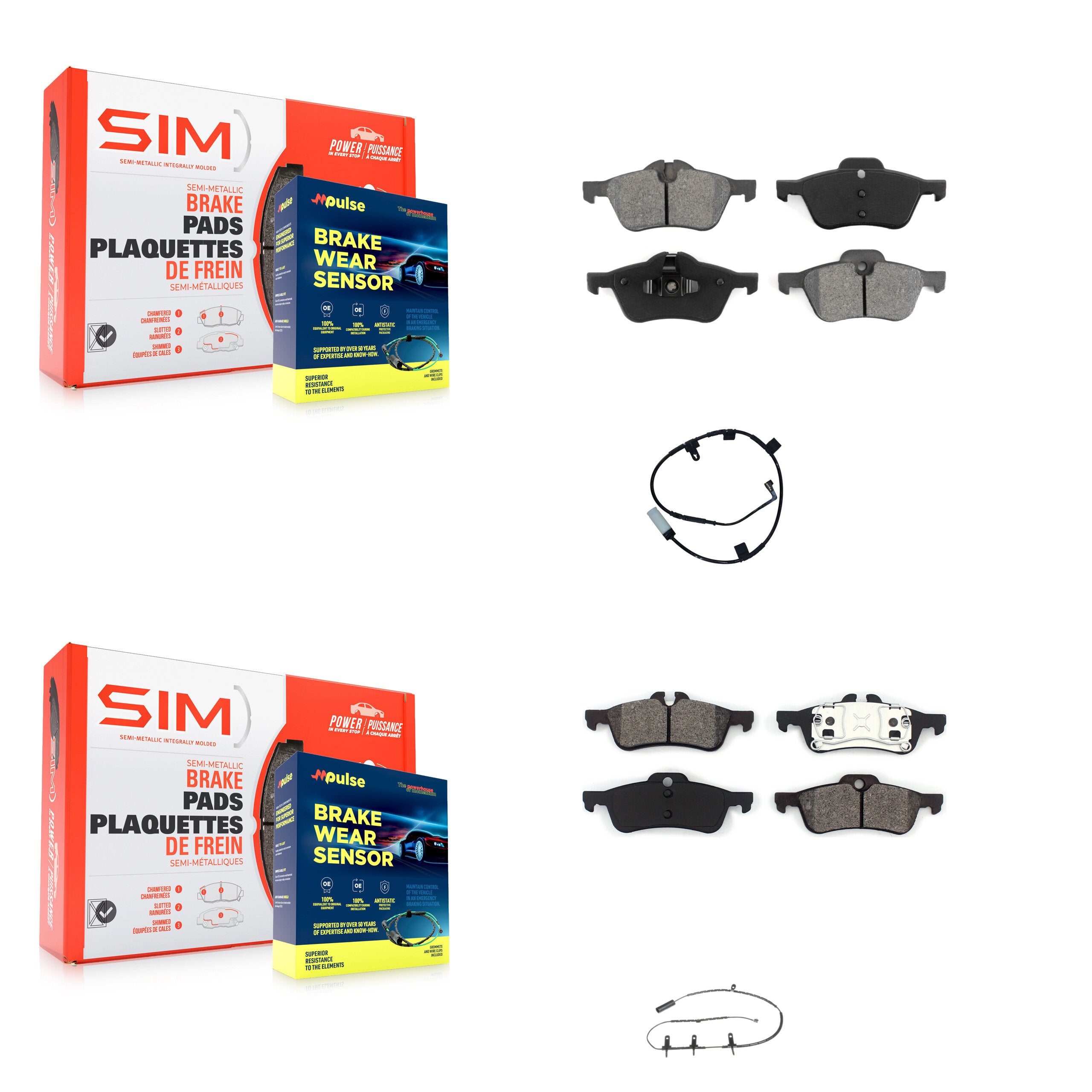 SIM KSW-100865 Disc Brake Pad for 2007-2008 Mini Cooper - Front and Rear