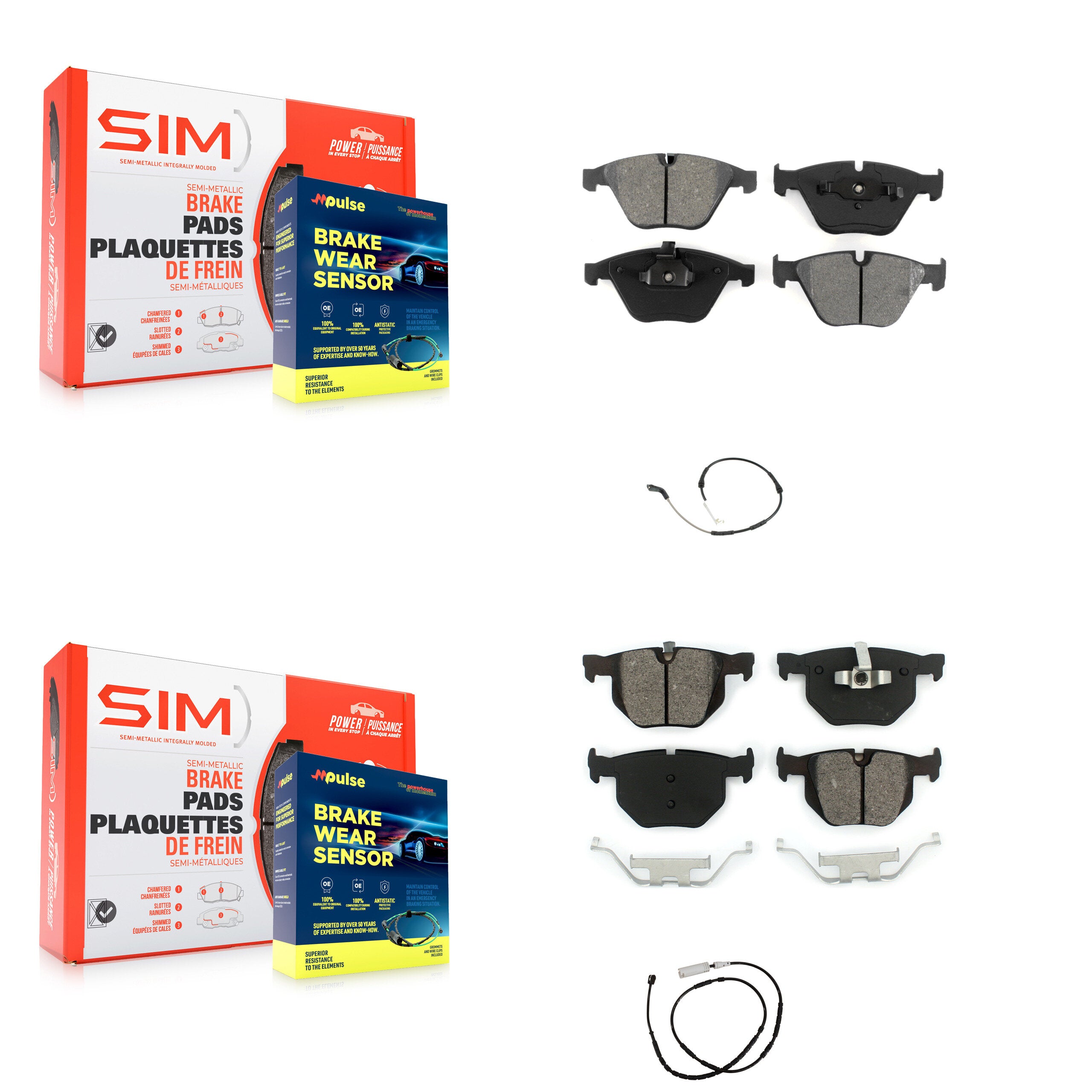 SIM KSW-100867 Disc Brake Pad for 2013 BMW X1 - Front and Rear