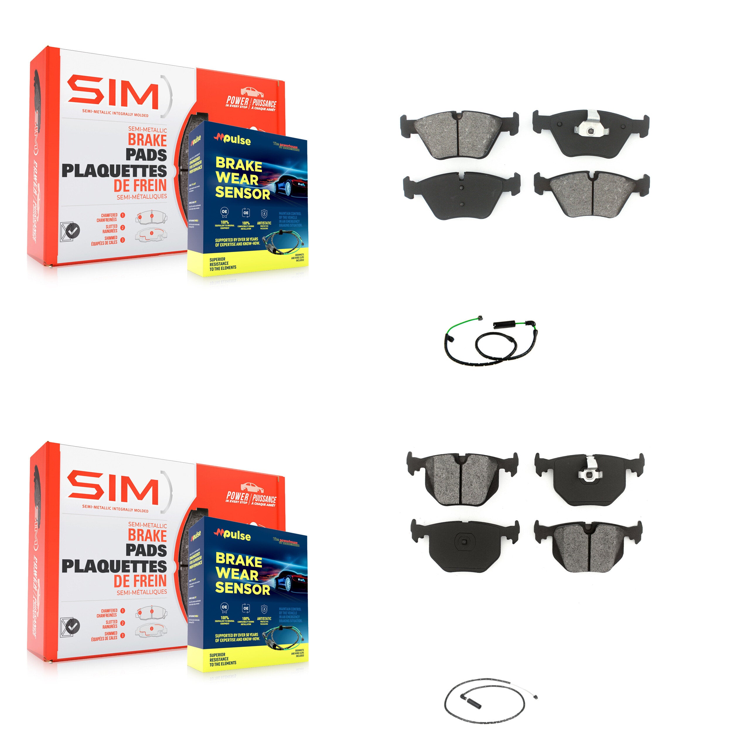 SIM KSW-100869 Disc Brake Pad for 2006-2010 BMW X3 - Front and Rear