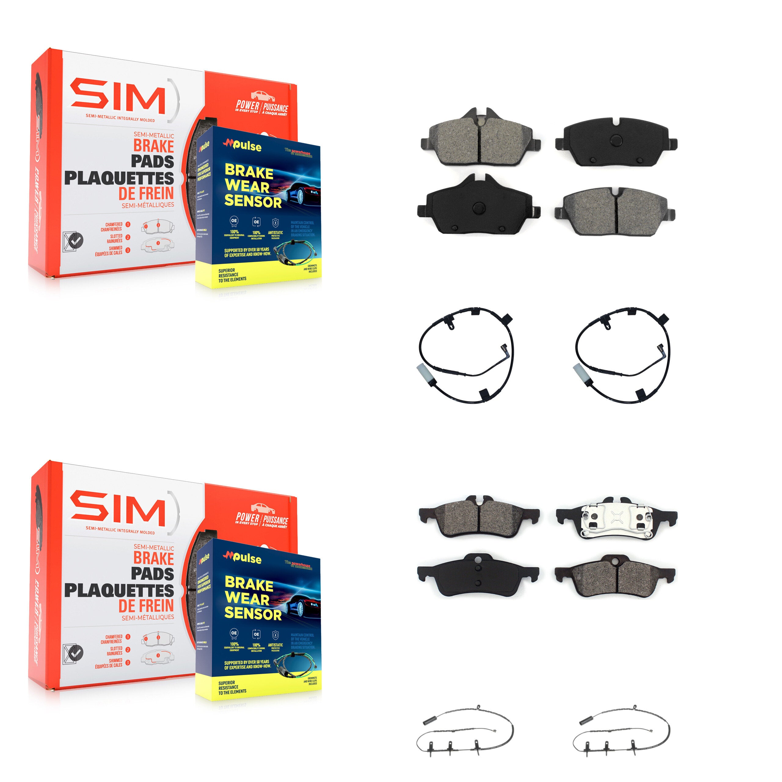 SIM KSW-100872 Disc Brake Pad for 2007-2008 Mini Cooper - Front and Rear