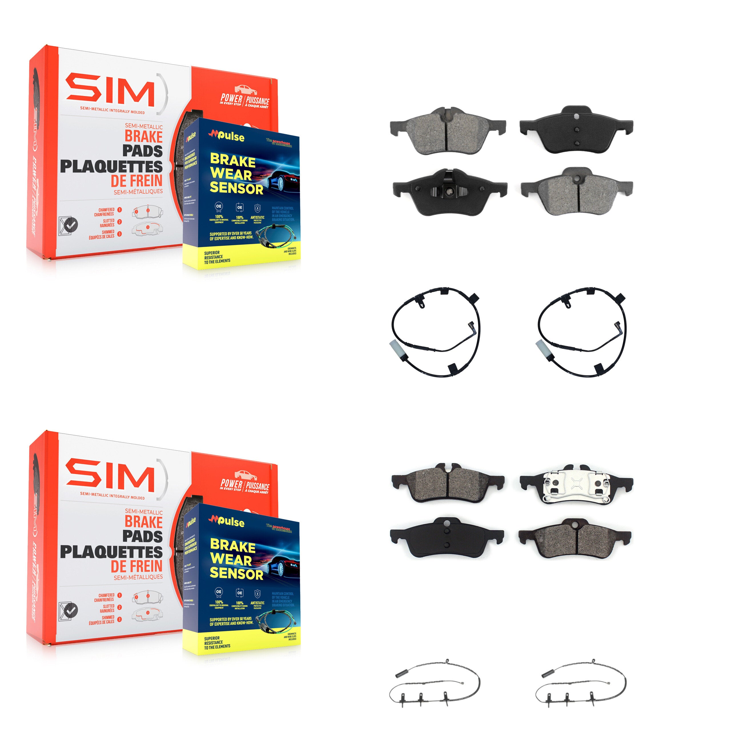 SIM KSW-100873 Disc Brake Pad for 2007-2008 Mini Cooper - Front and Rear