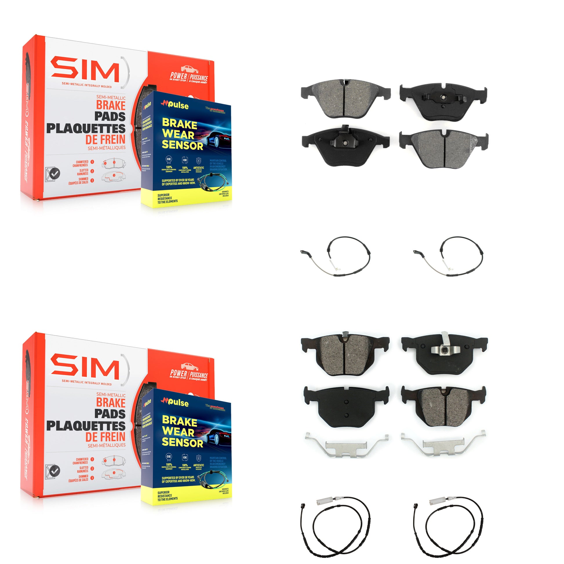 SIM KSW-100878 Disc Brake Pad for 2013 BMW X1 - Front and Rear