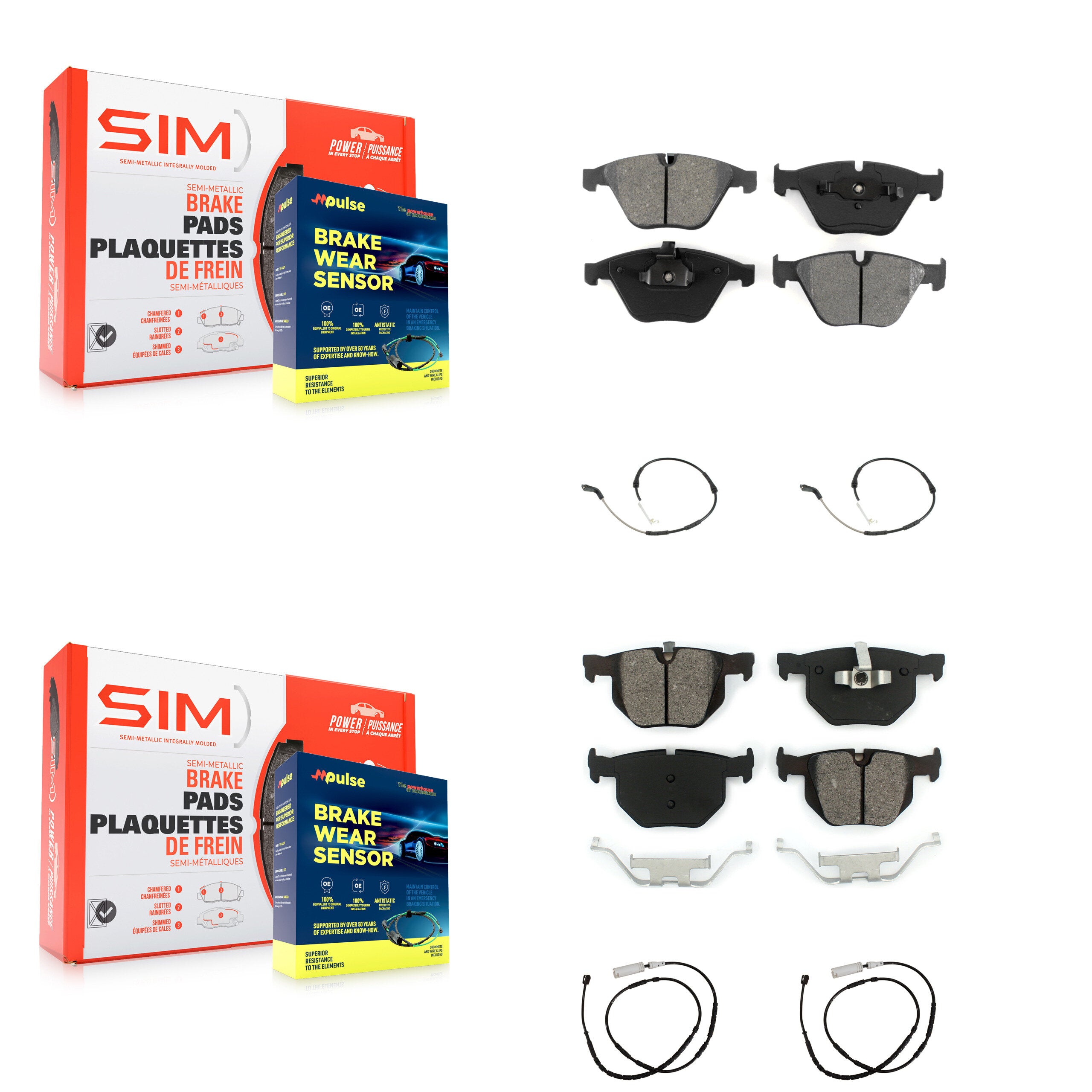 SIM KSW-100878 Disc Brake Pad for 2013 BMW X1 - Front and Rear