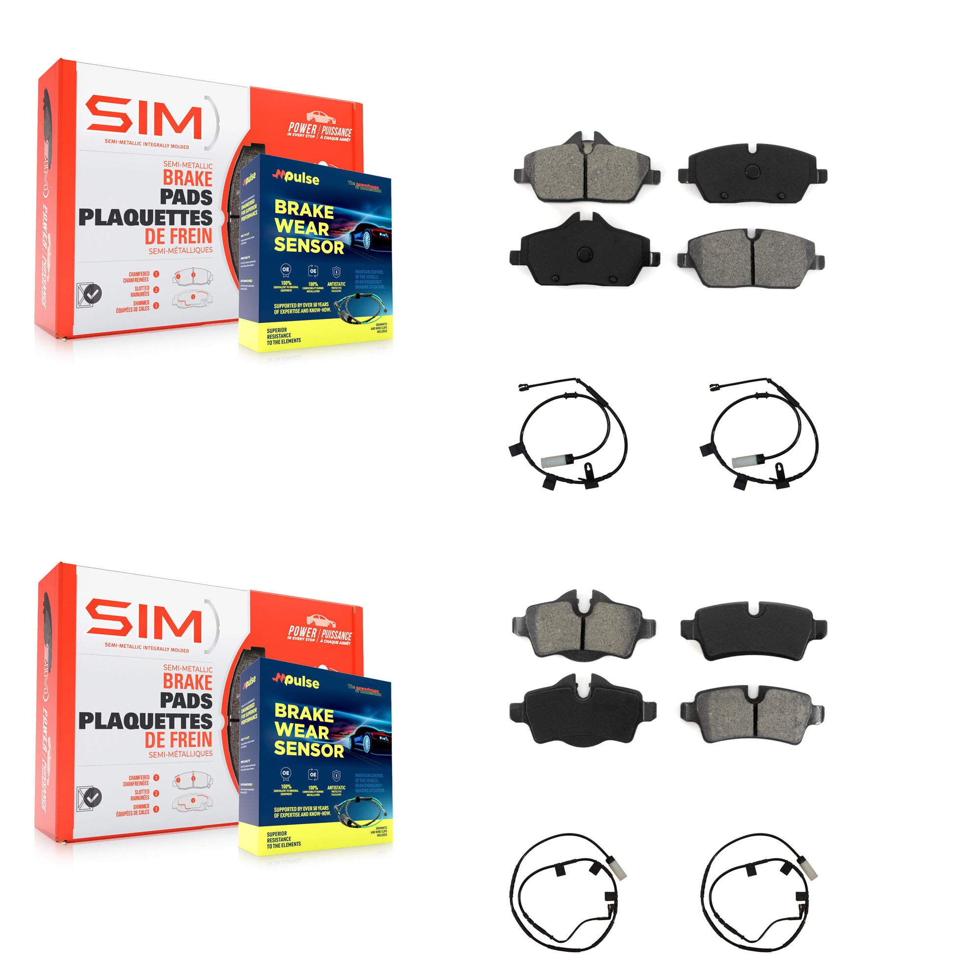 SIM KSW-100881 Disc Brake Pad for 2013 Mini Cooper - Front and Rear